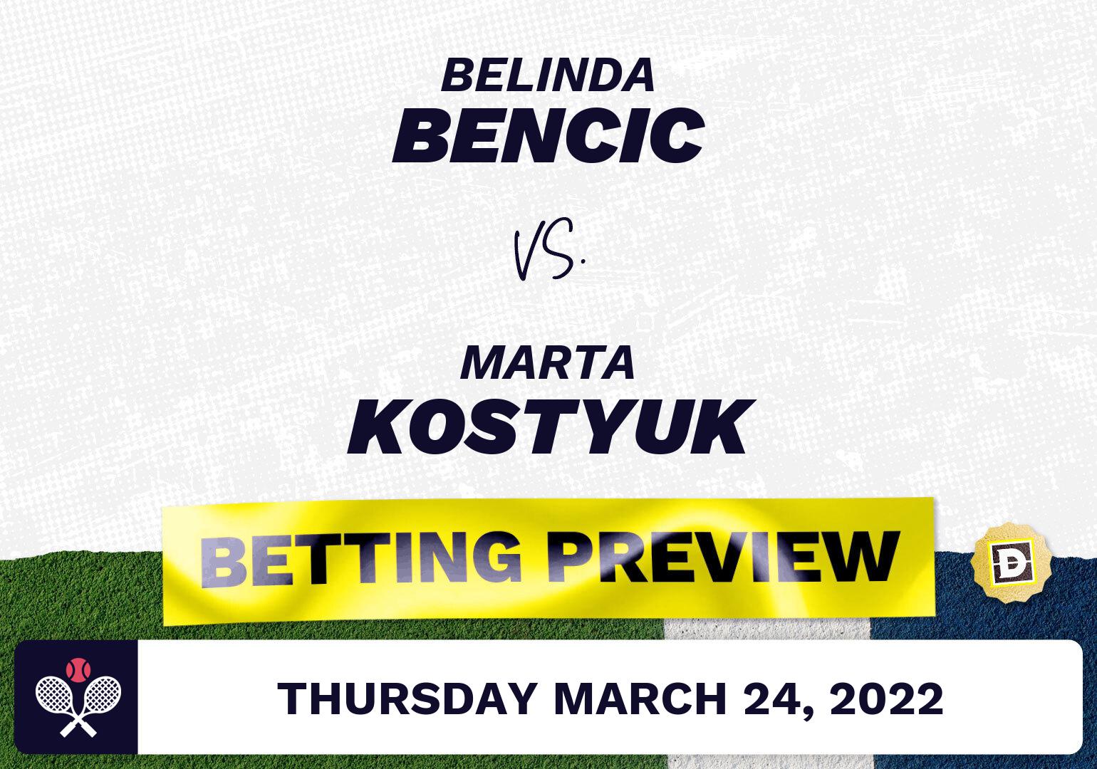 Belinda Bencic vs. Marta Kostyuk Predictions - Mar 24, 2022