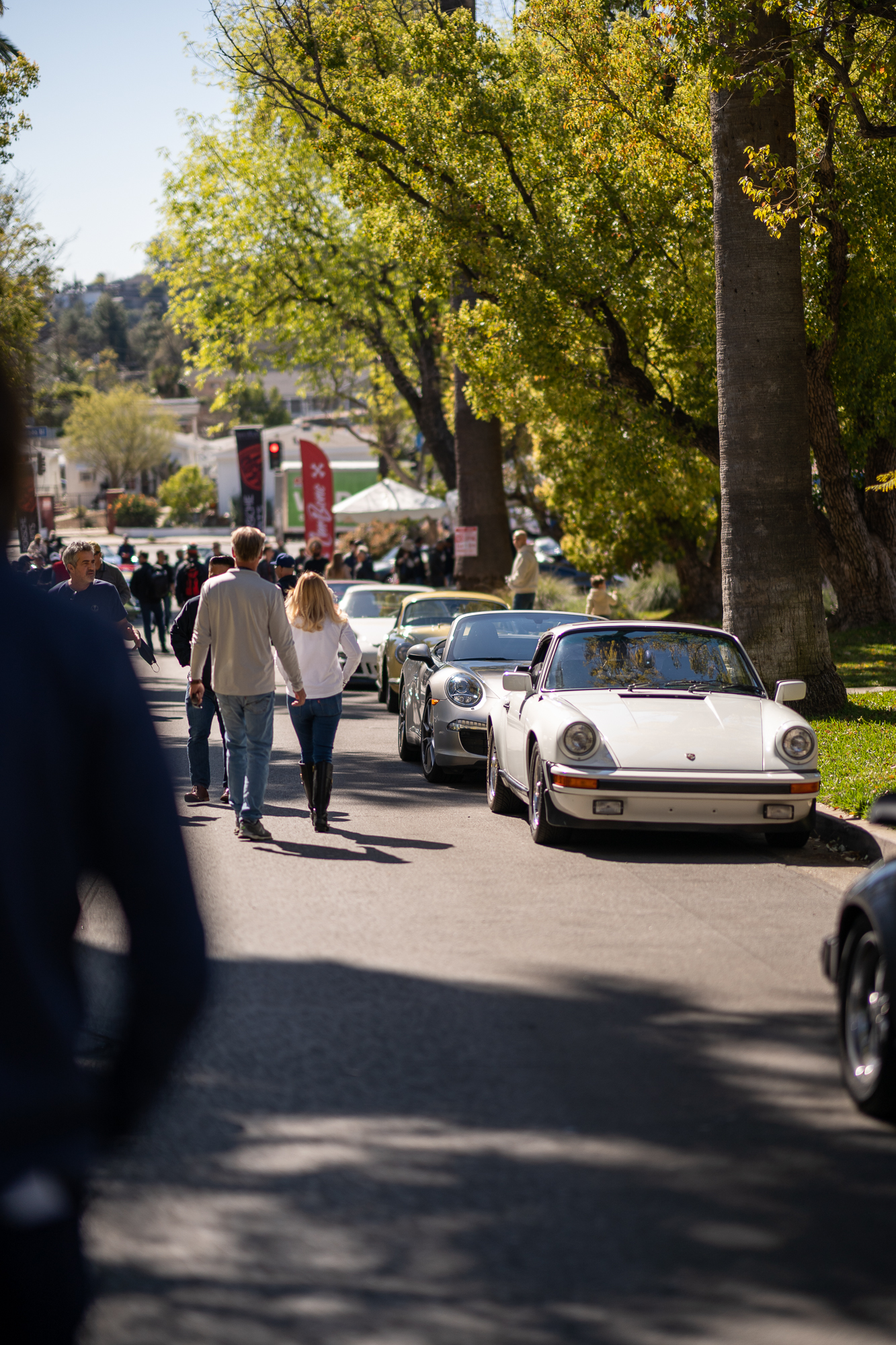 The line of cars parked outside Sierra Madre