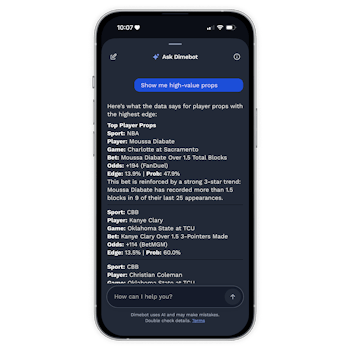 Dimebot—your AI betting companion