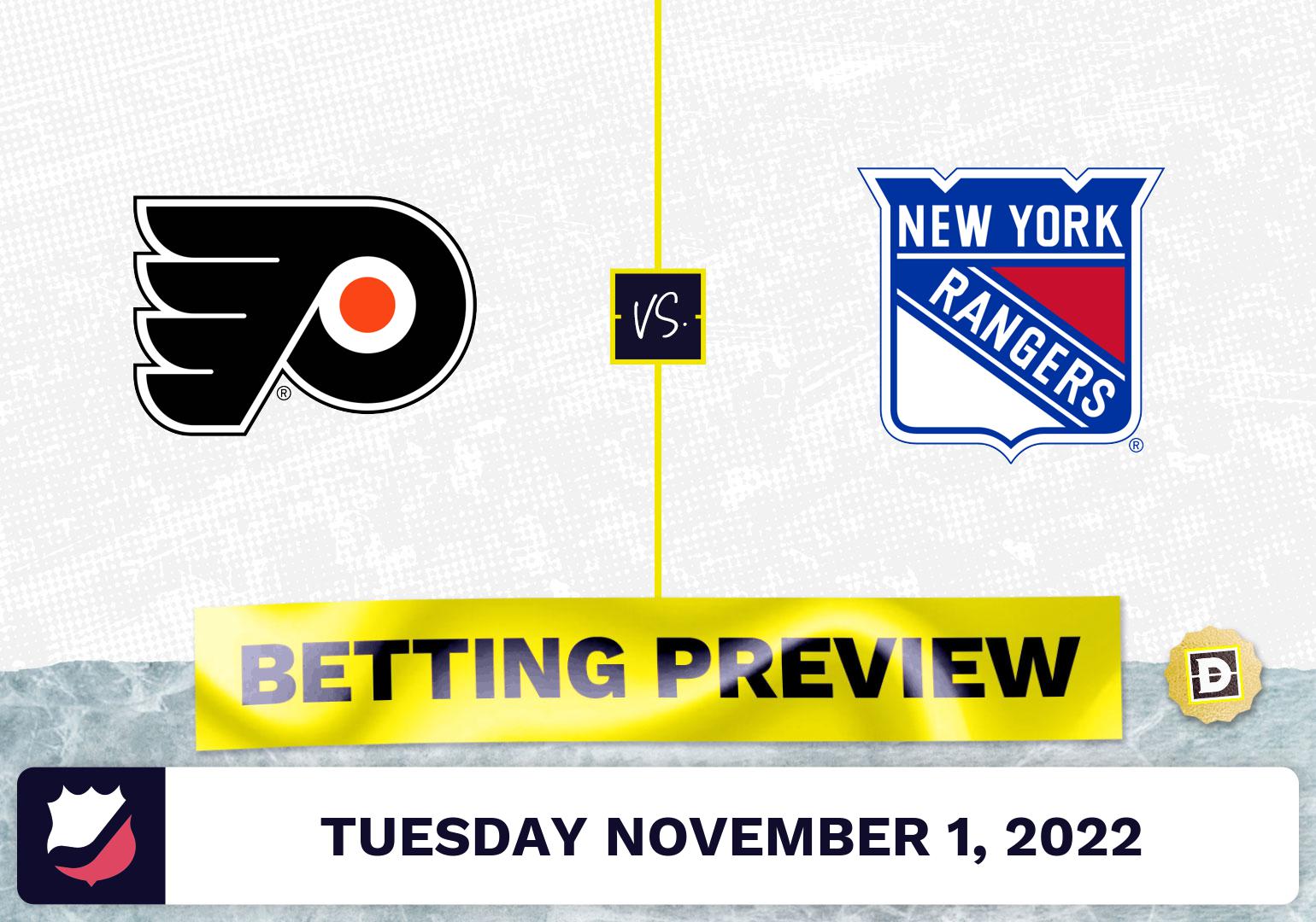 Flyers vs. Rangers Prediction and Odds - Nov 1, 2022