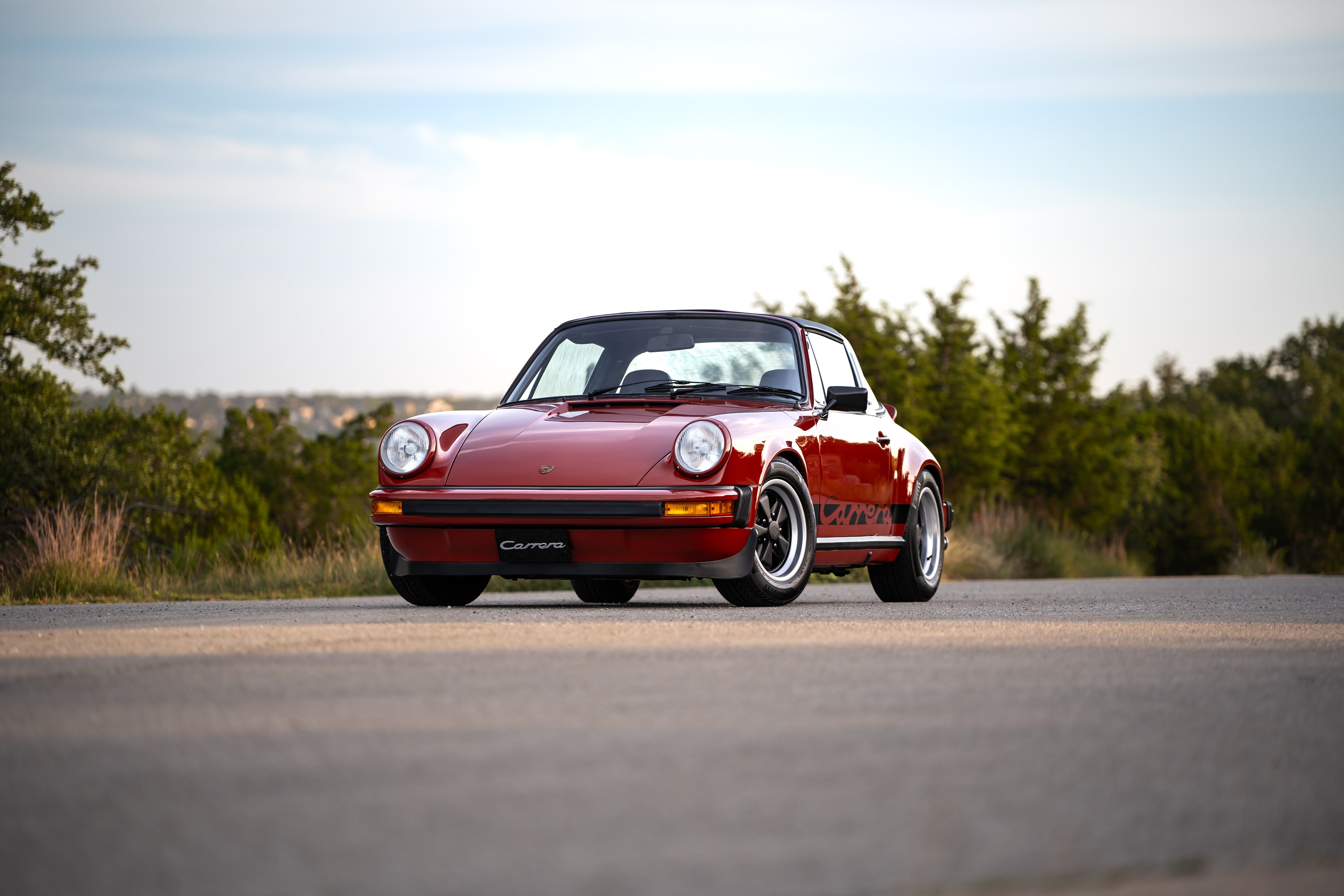 1974 Porsche 911 Carrera Targa in Peru Red over Black.