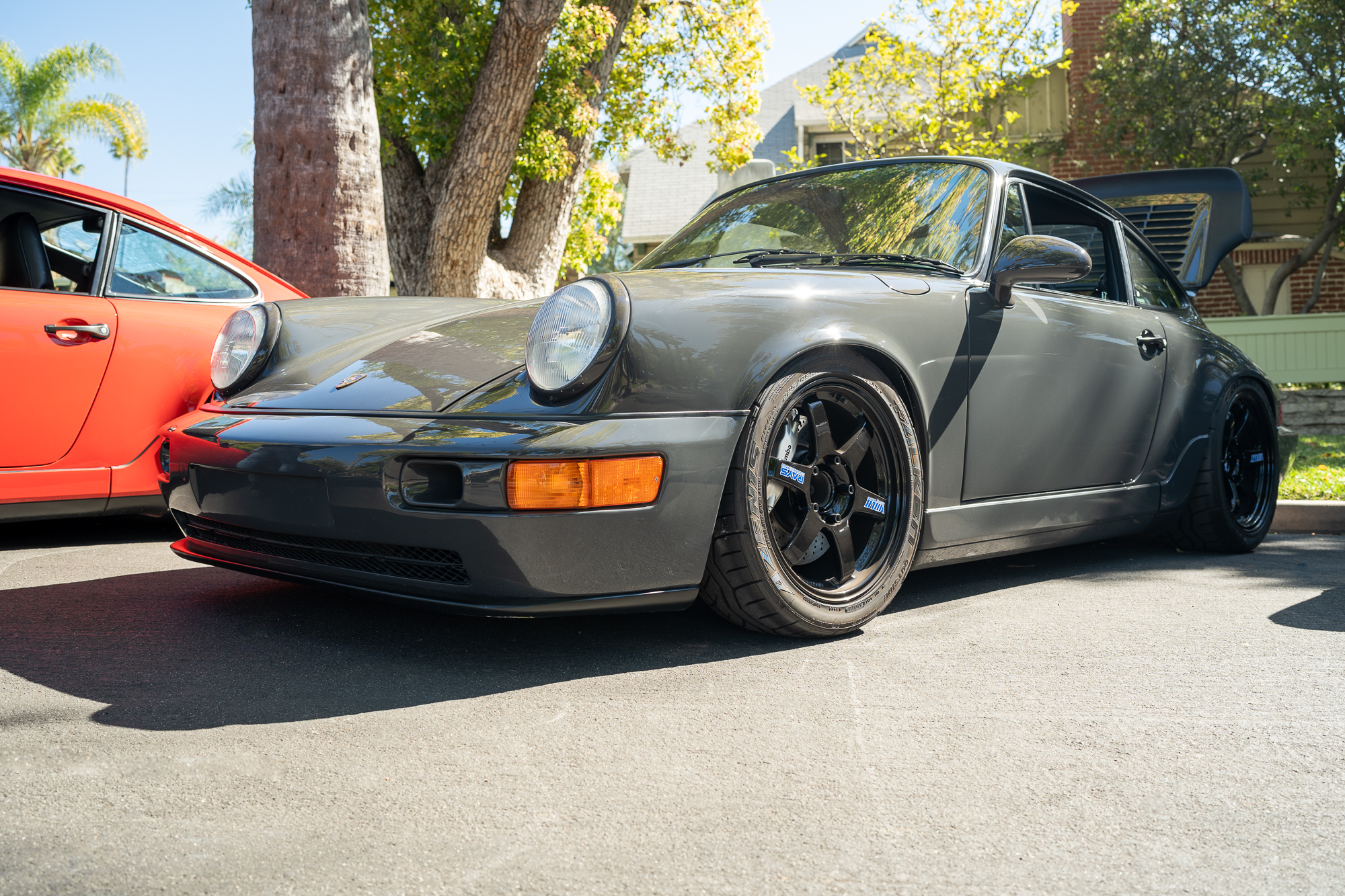 Flat grey 964 with black Volk wheels