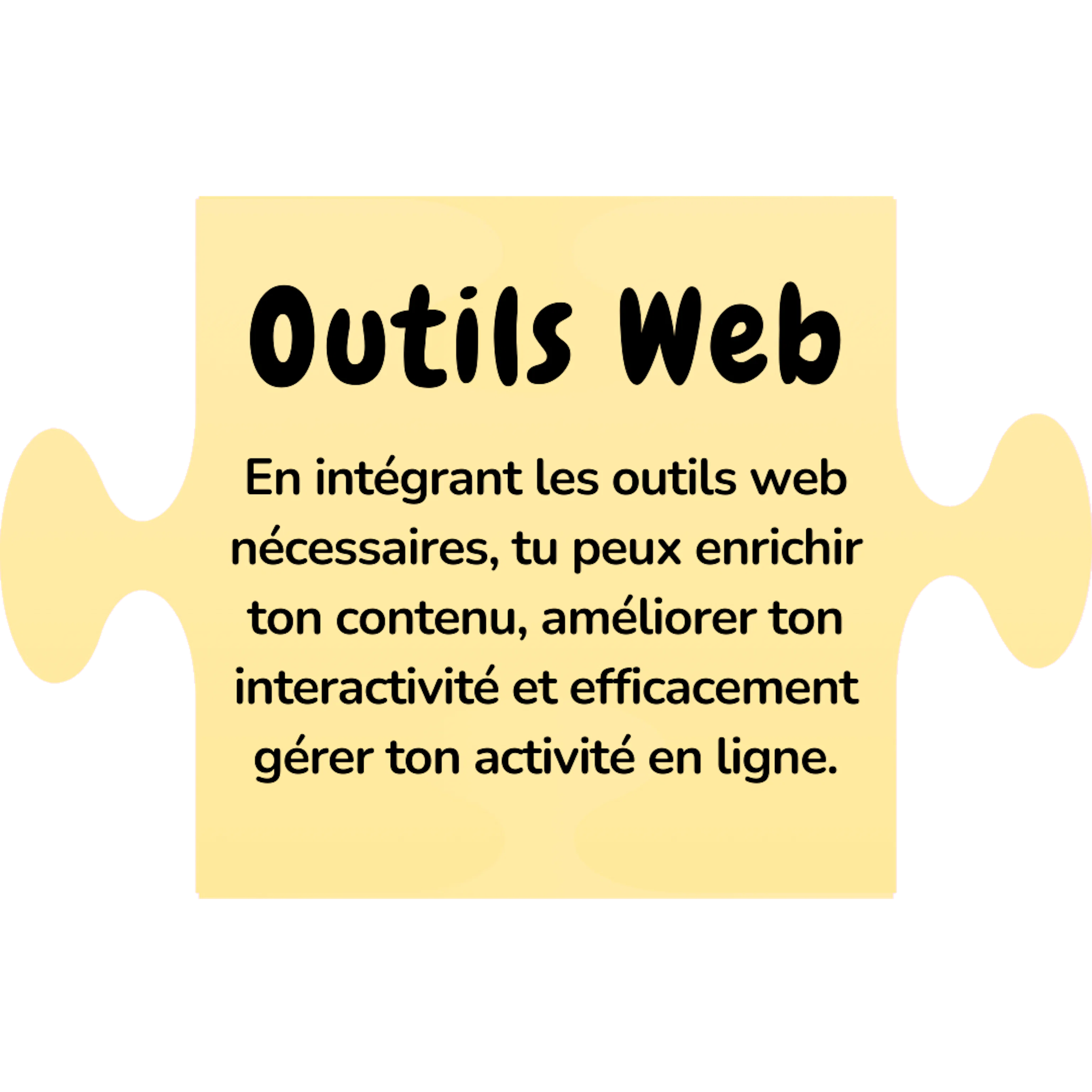 Partie intérieure du puzzle réprésentant les outils web sur la structure d'un site web évolutif