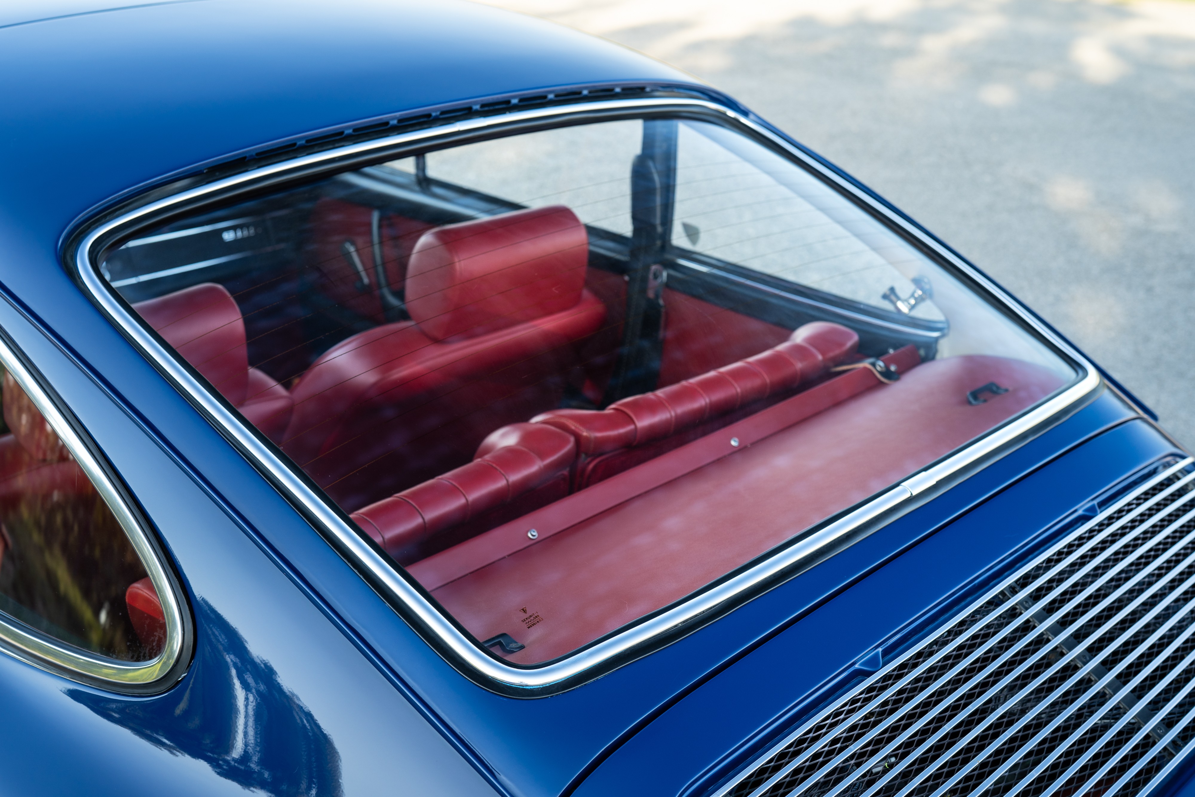 1969 Porsche 911S in Ossi Blue over Red leatherette in Austin, TX.