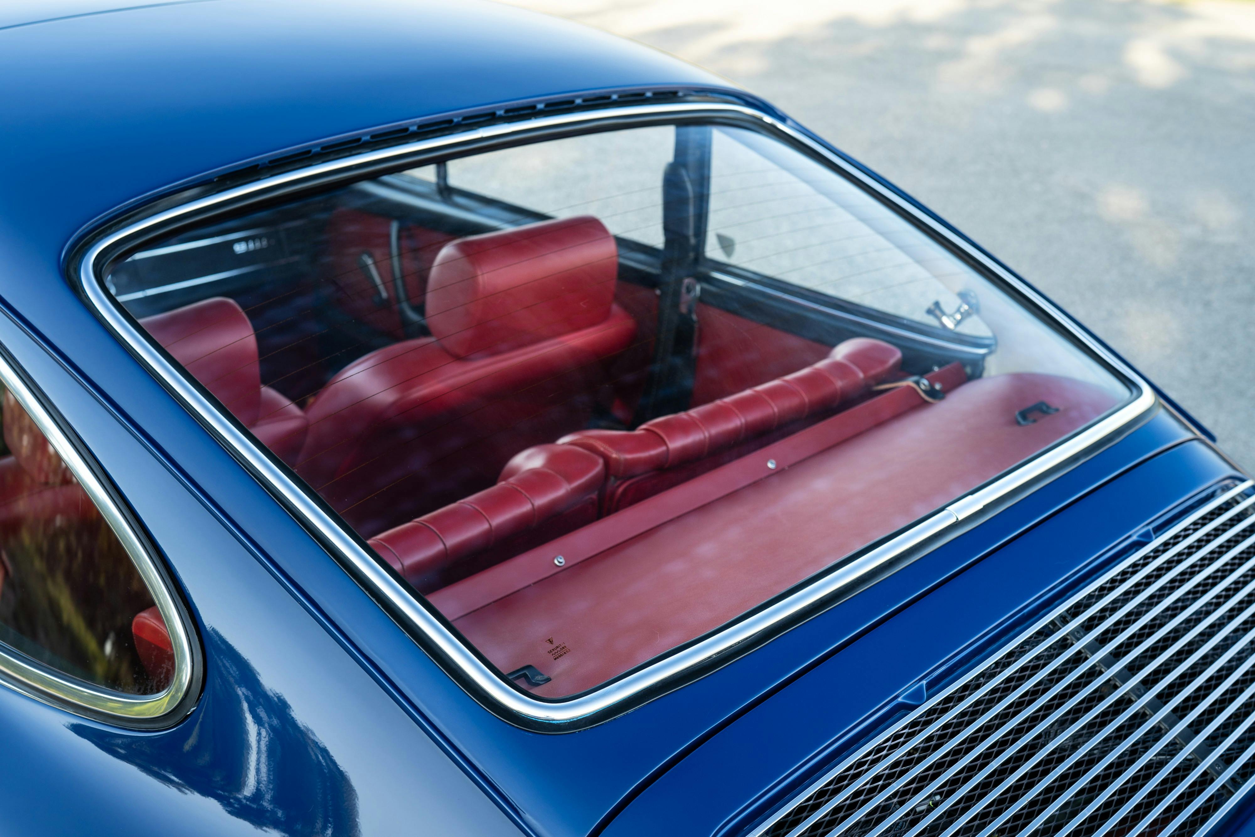 1969 Porsche 911S in Ossi Blue over Red leatherette in Austin, TX.