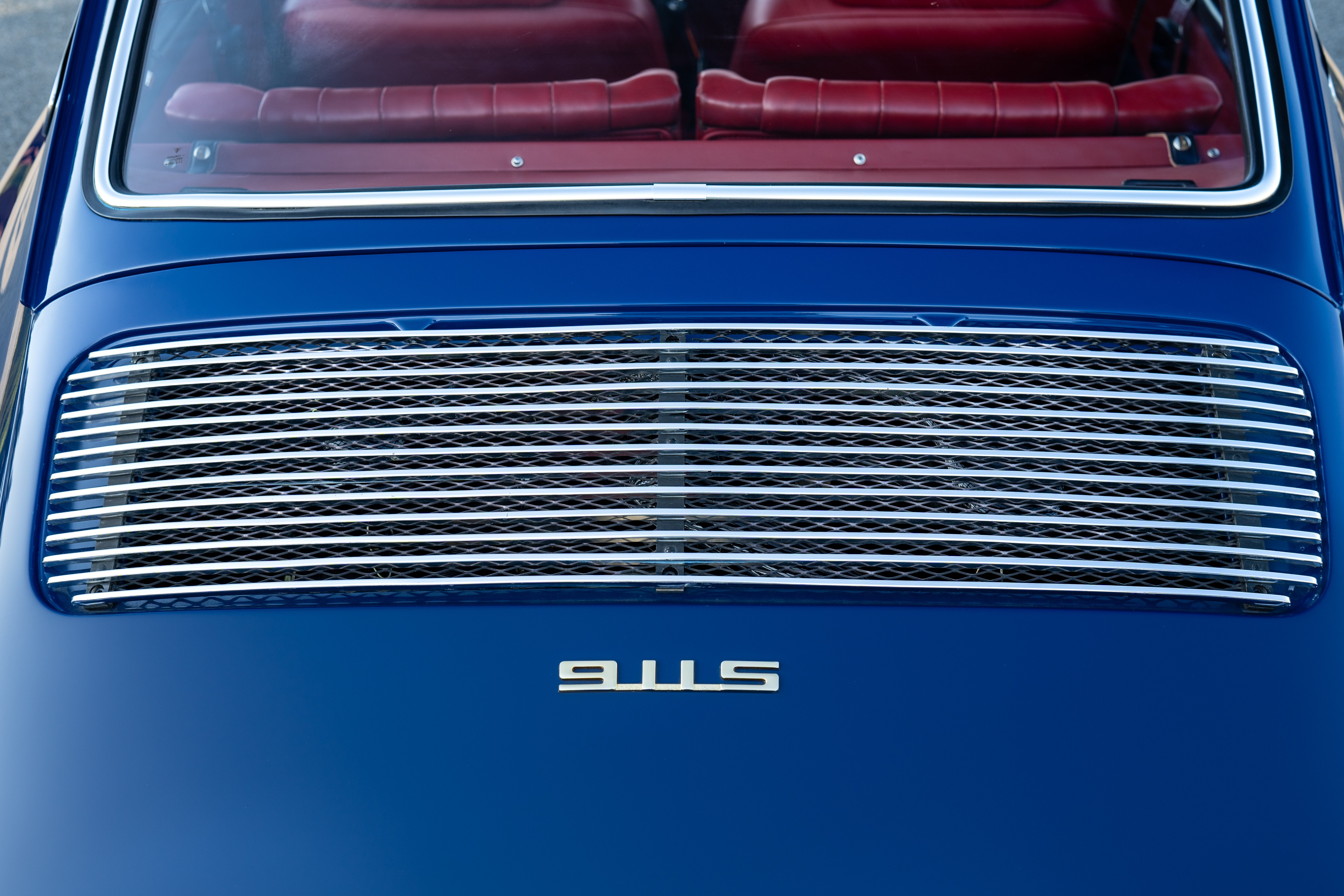 1969 Porsche 911S in Ossi Blue over Red leatherette in Austin, TX.