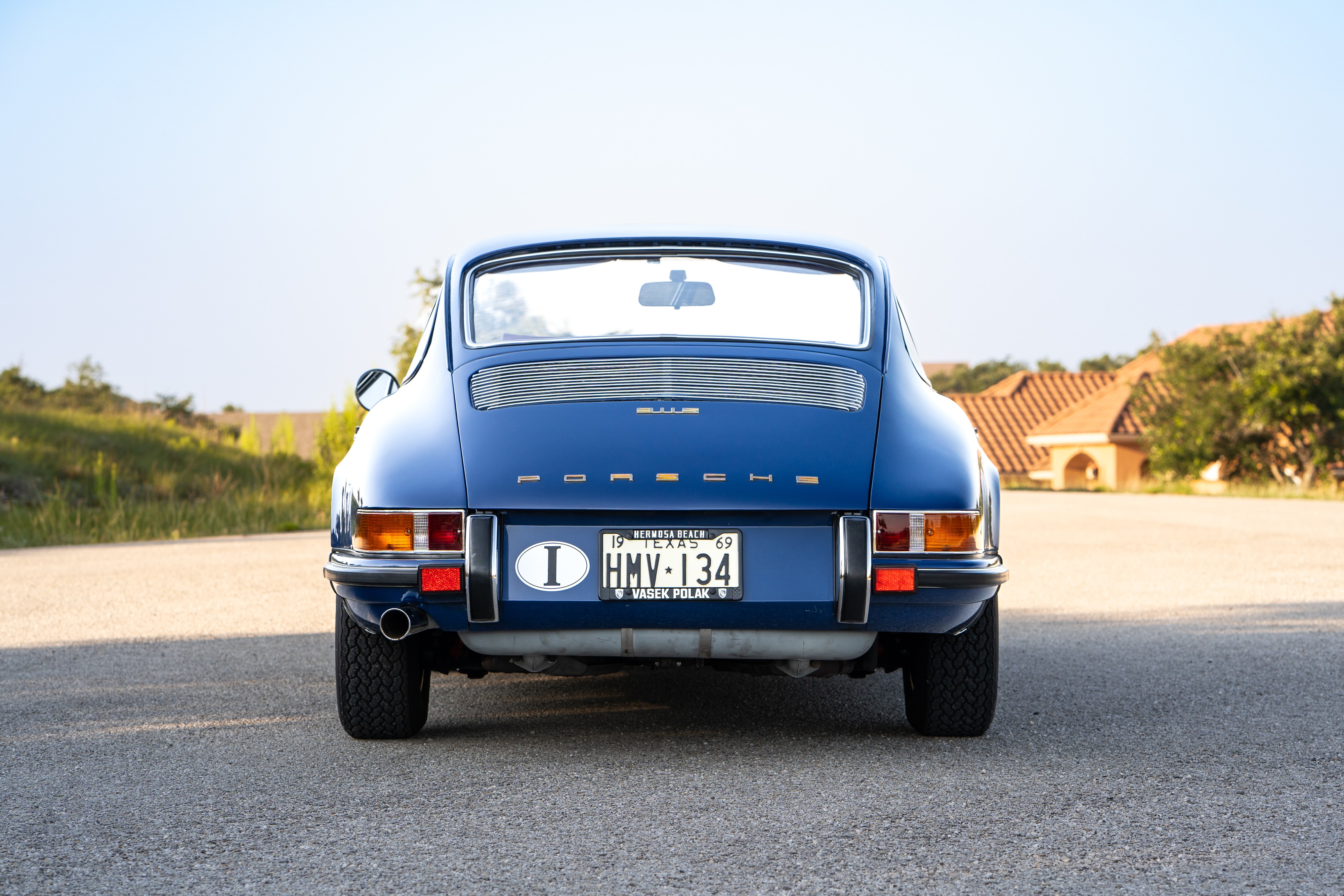 1969 Porsche 911S in Ossi Blue over Red leatherette in Austin, TX.