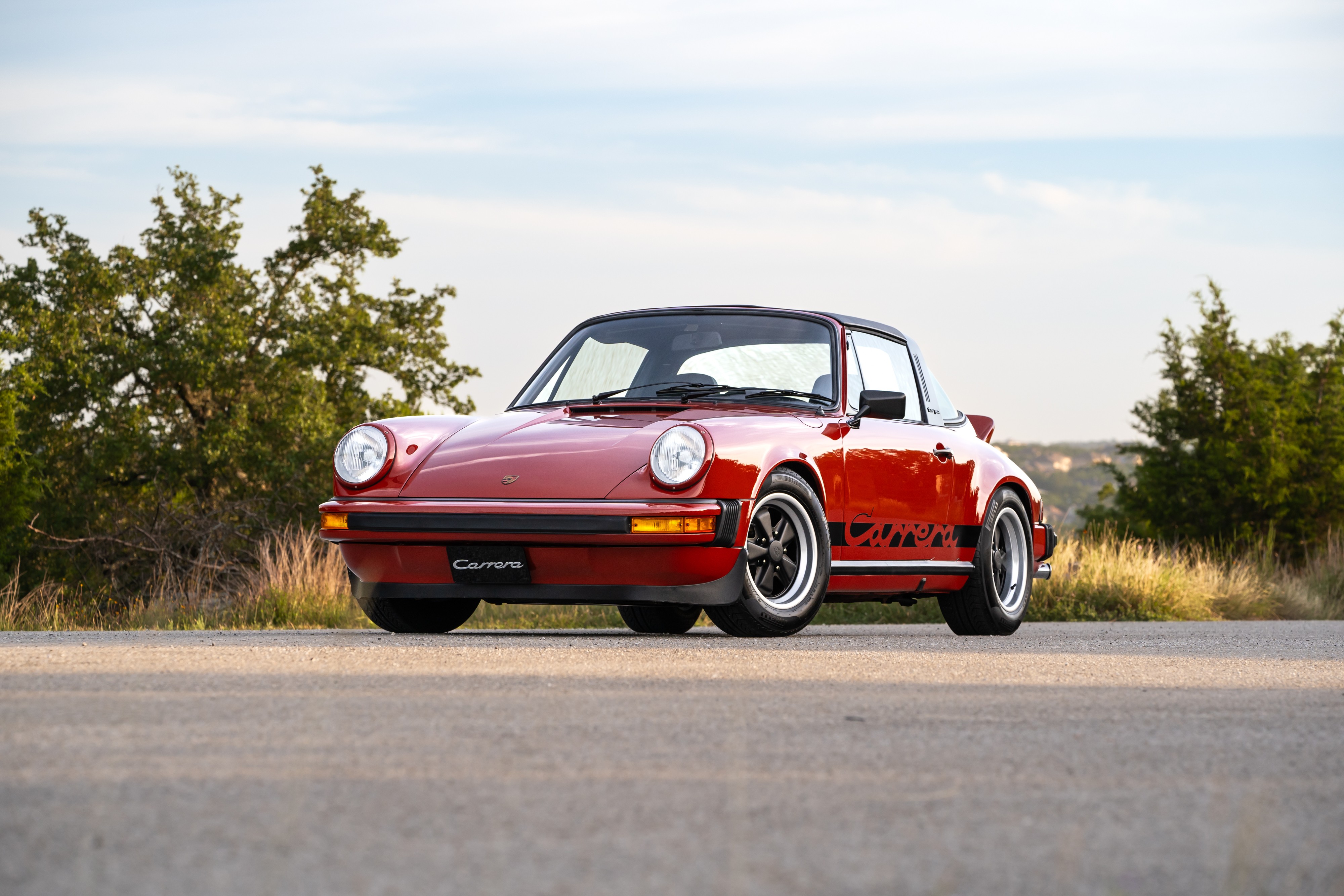 1974 Porsche 911 Carrera Targa in Peru Red over Black.