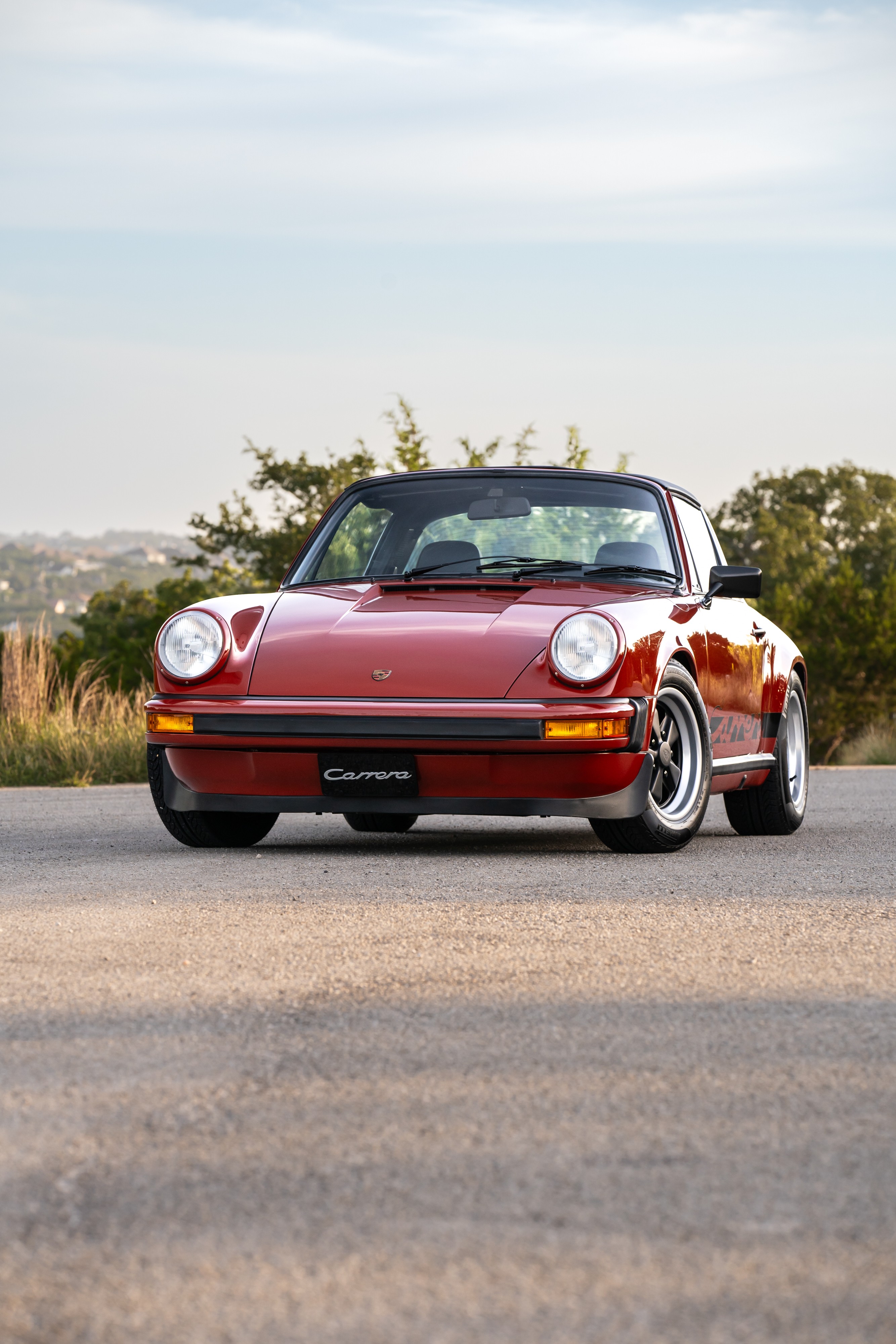 1974 Porsche 911 Carrera Targa in Peru Red over Black.