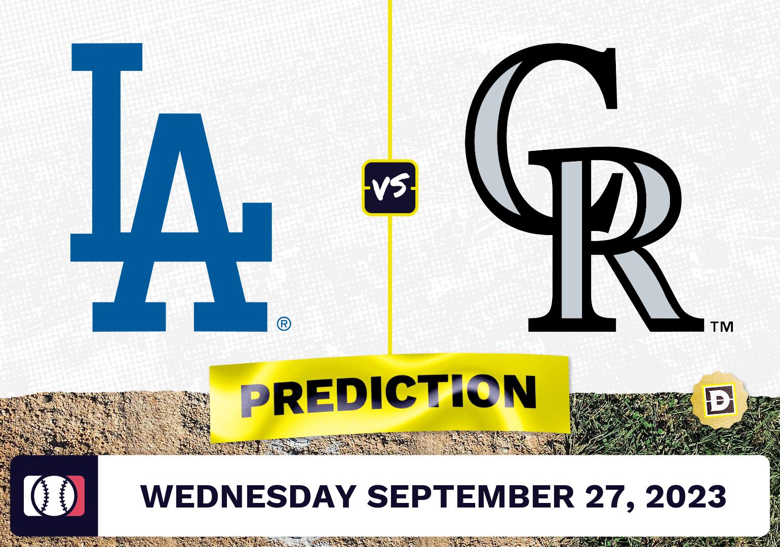 Dodgers vs. Rockies Prediction for MLB Wednesday [9/27/2023]