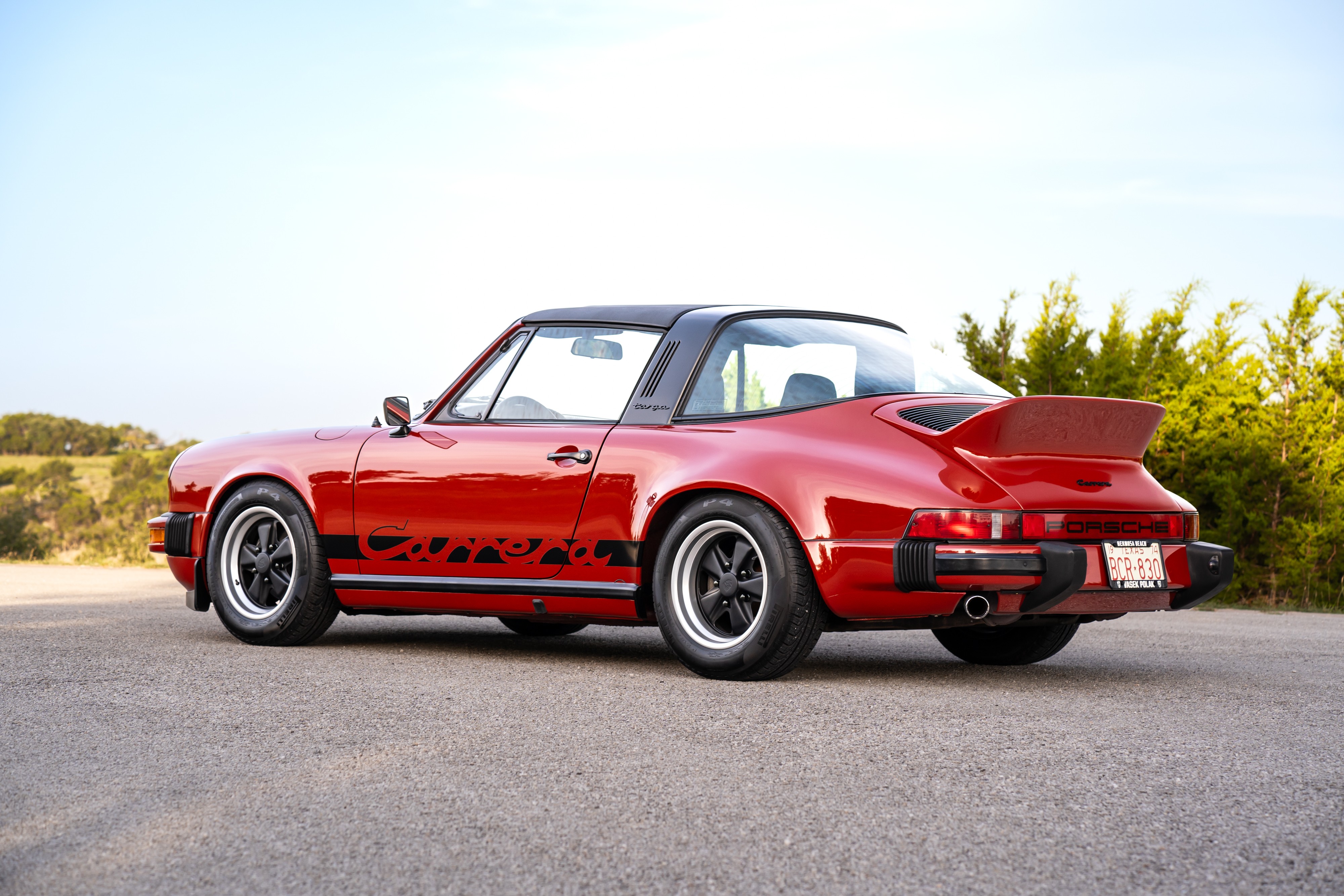 1974 Porsche 911 Carrera Targa in Peru Red over Black.