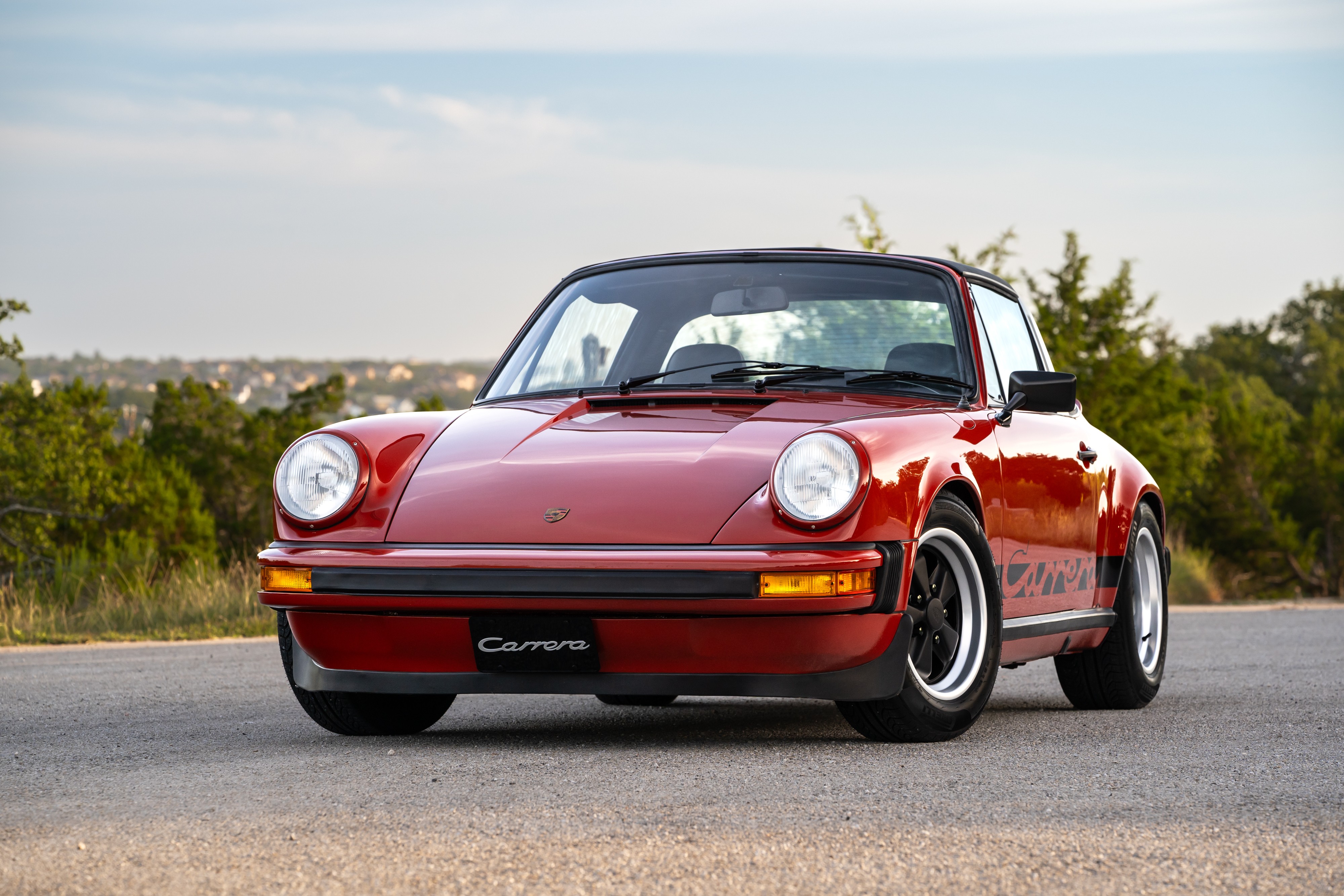 1974 Porsche 911 Carrera Targa in Peru Red over Black.