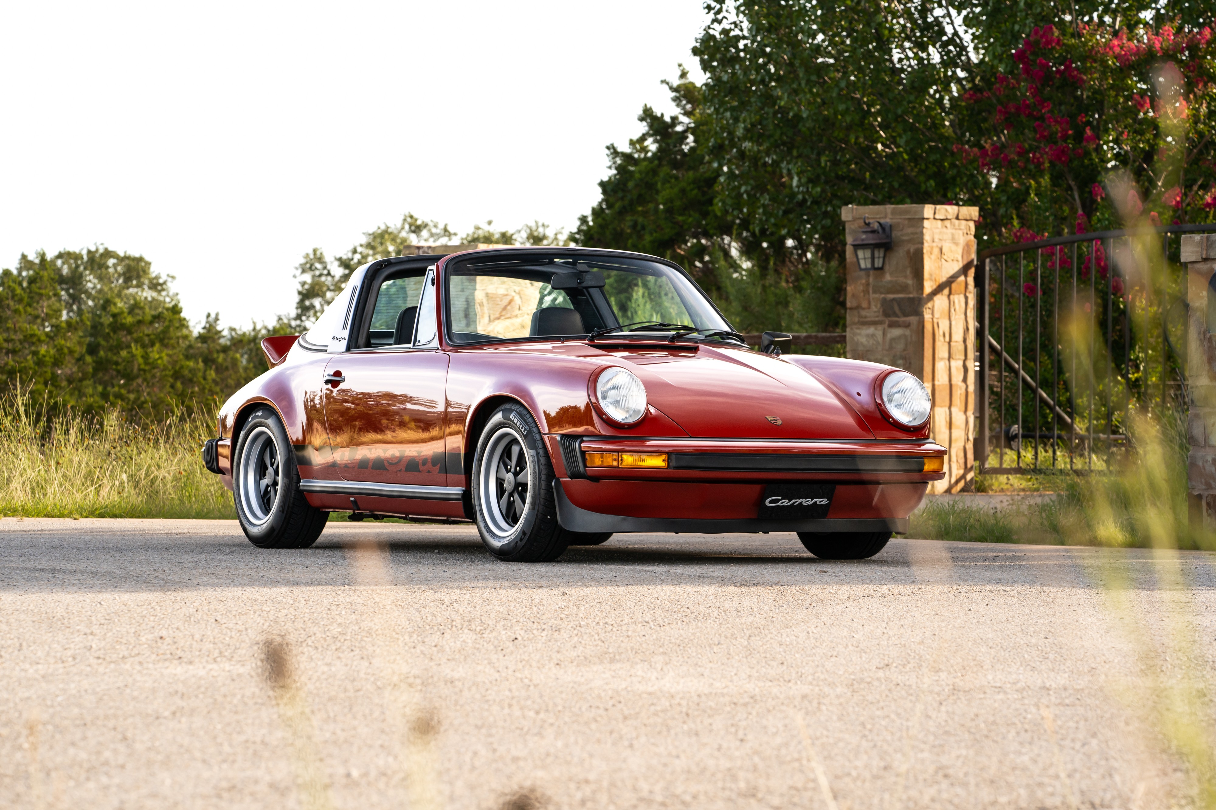 1974 Porsche 911 Carrera Targa in Peru Red over Black.