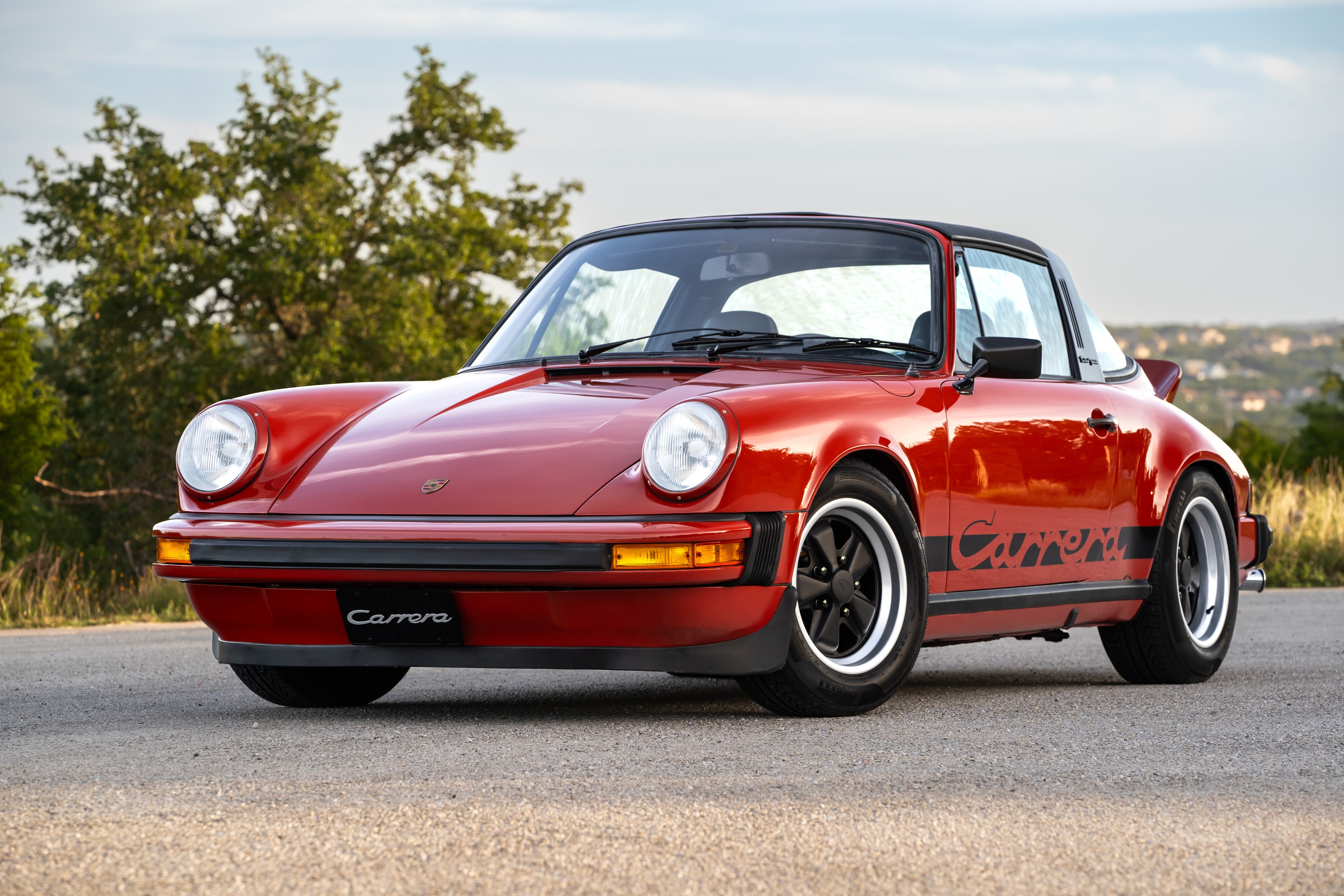 1974 Porsche 911 Carrera Targa in Peru Red over Black.