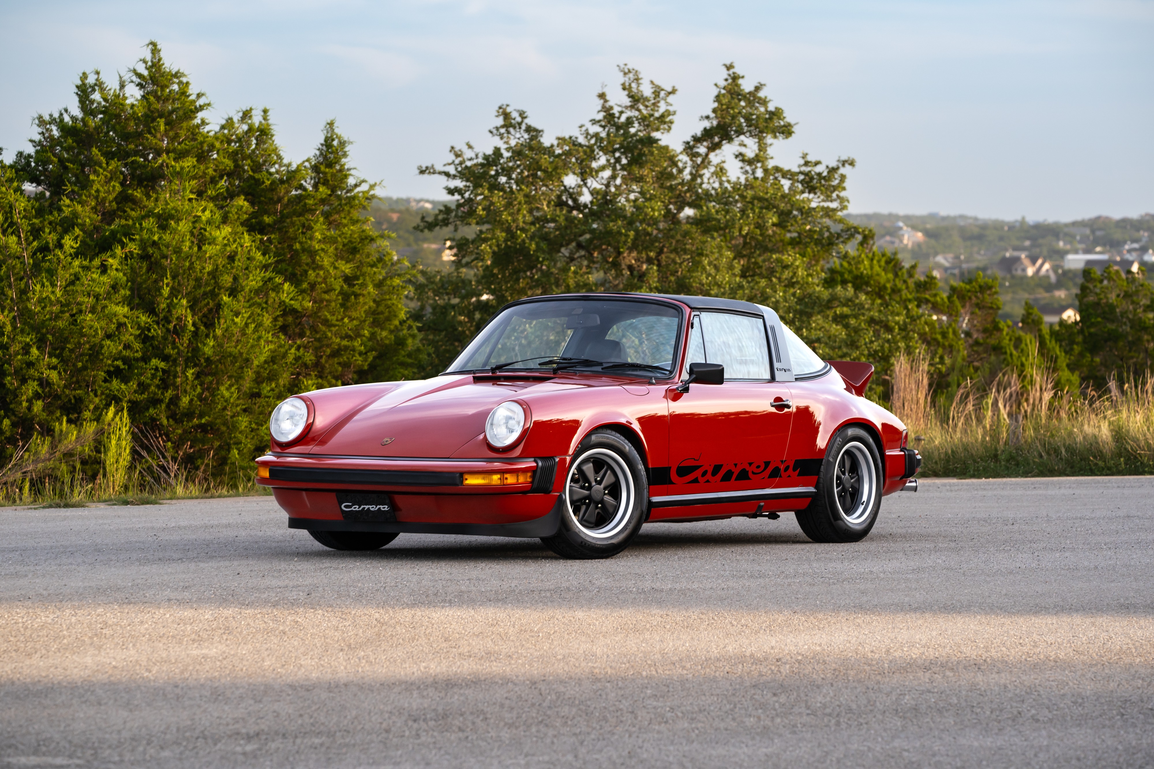 1974 Porsche 911 Carrera Targa in Peru Red over Black.