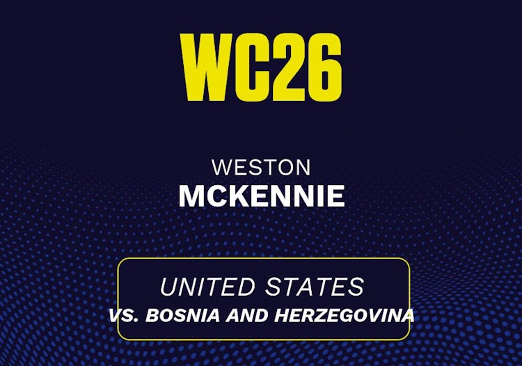 Weston McKennie projected stats for Wednesday, July 1, 2026.