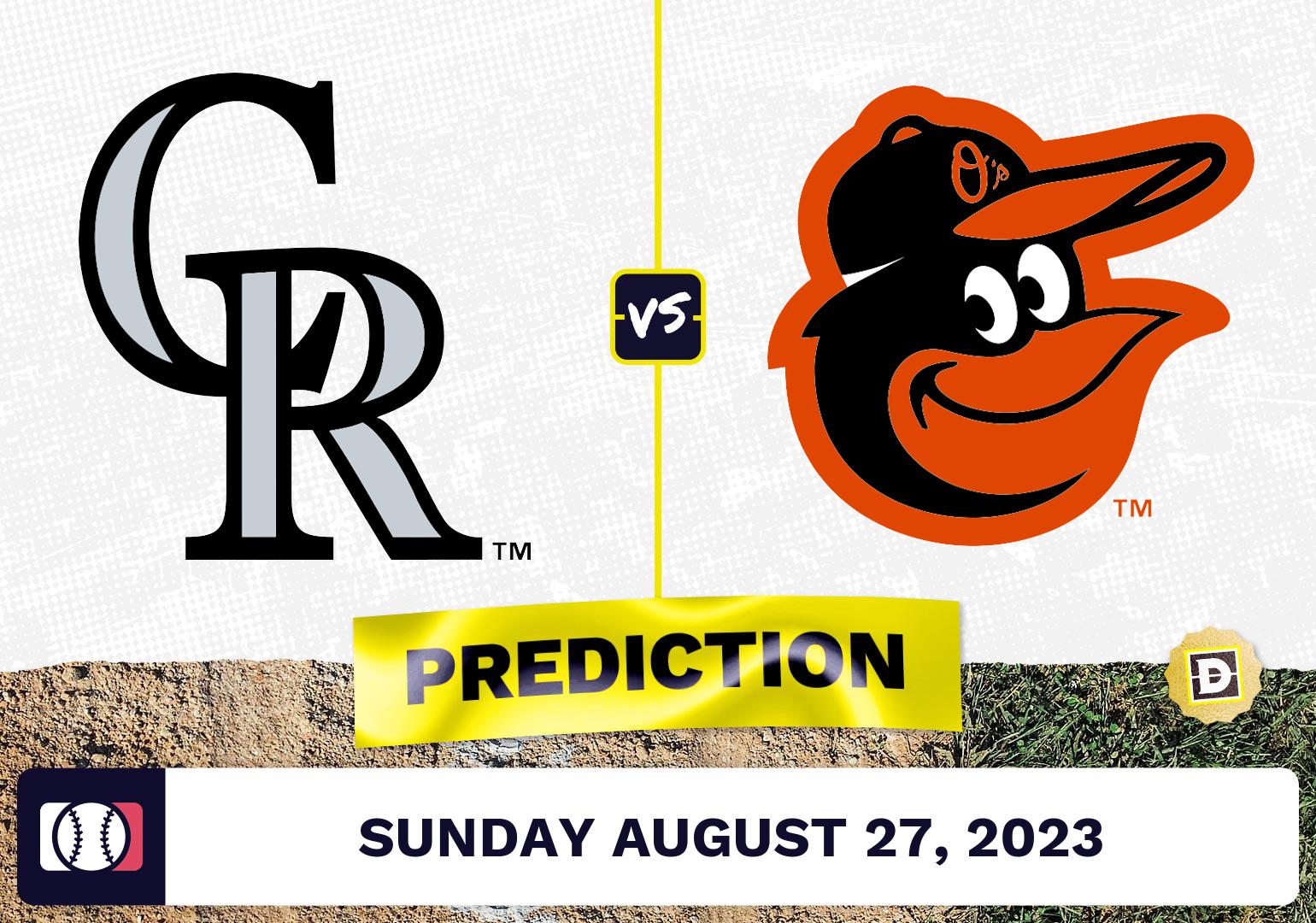 Rockies vs. Orioles Prediction for MLB Sunday [8/27/2023]