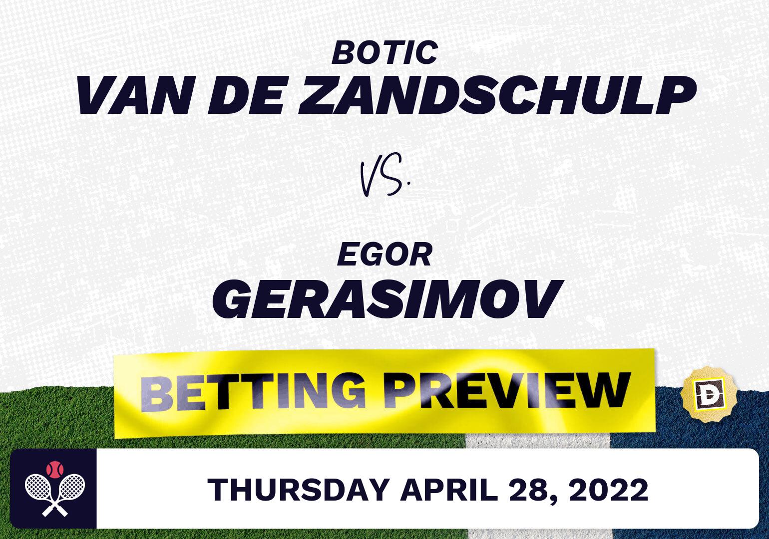 Botic Van de Zandschulp vs. Egor Gerasimov Predictions - Apr 28, 2022