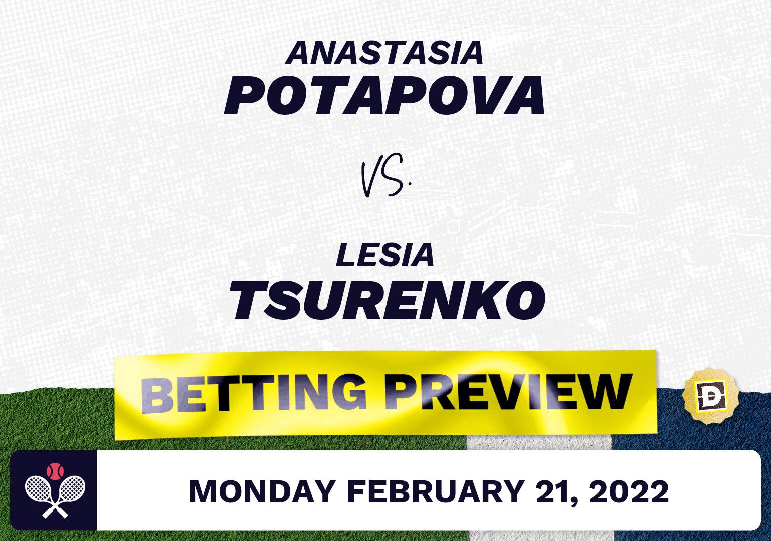 Anastasia Potapova vs. Lesia Tsurenko Predictions - Feb 21, 2022