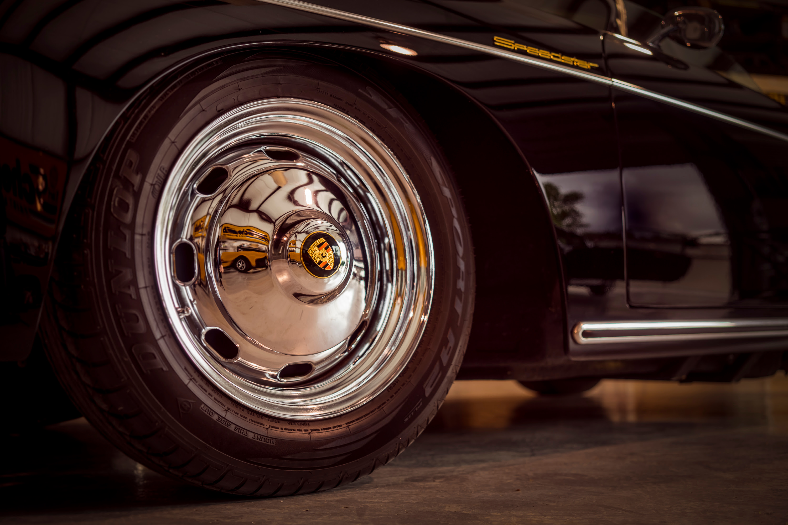 Chrome wheel on an Intermeccanica 356.