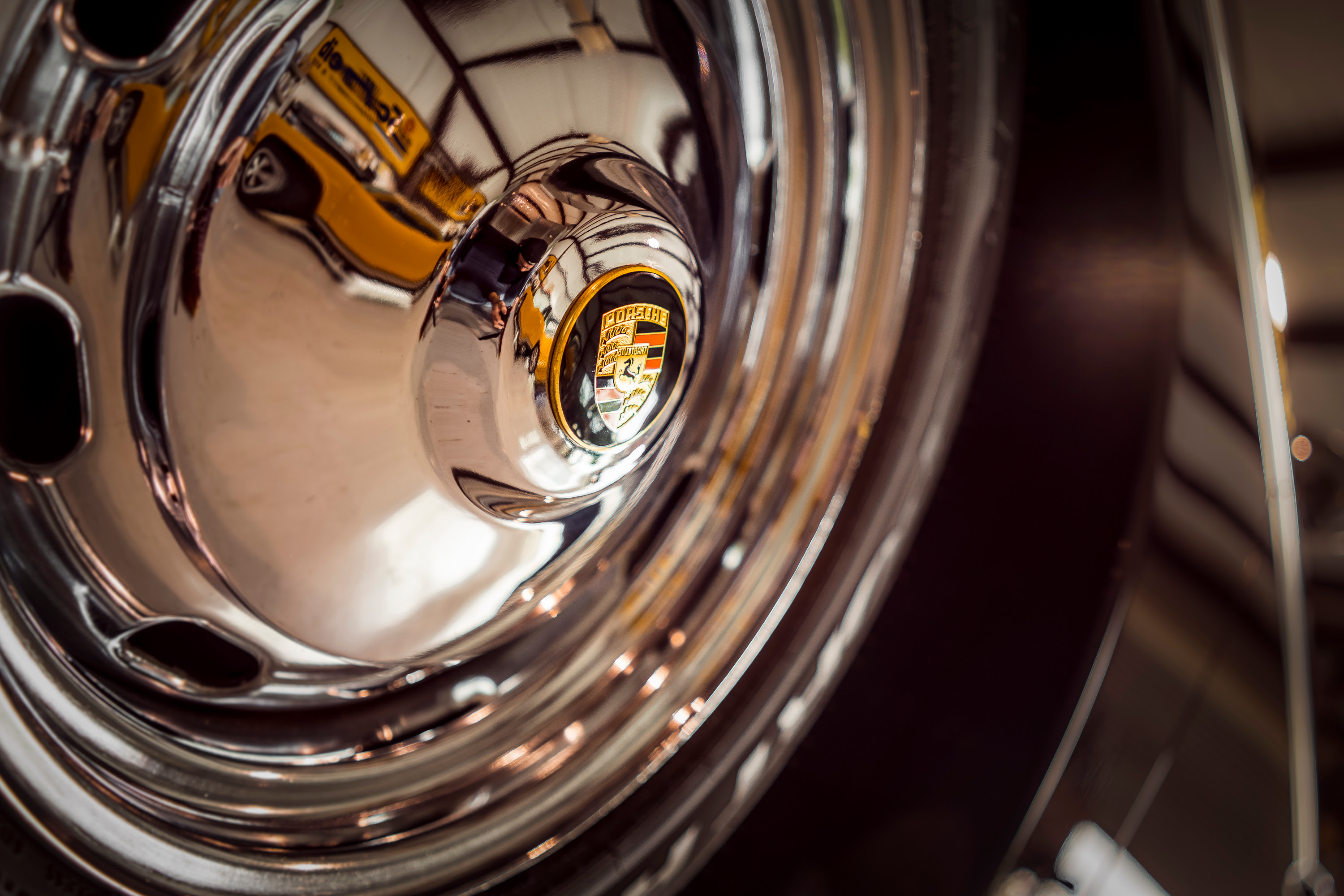 Chrome wheel on an Intermeccanica 356.