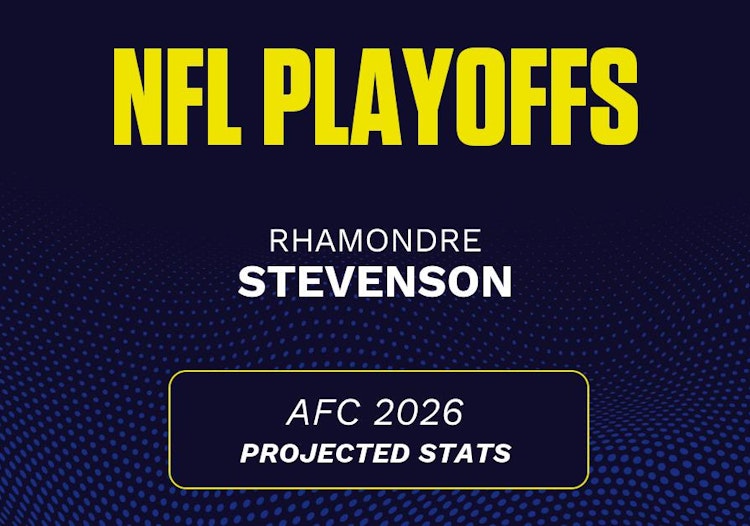 Rhamondre Stevenson projected stats for Conference Championships, 2026.