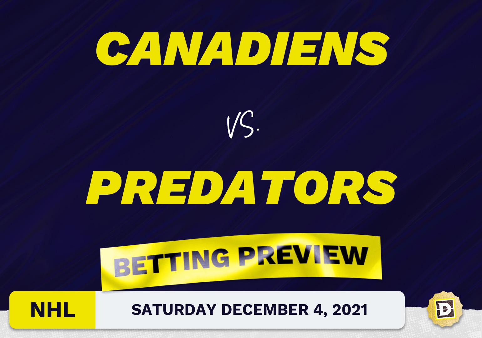 Canadiens vs. Predators Predictions and Odds - Dec 4, 2021