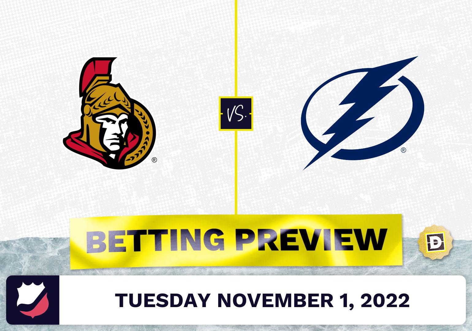 Senators vs. Lightning Prediction and Odds - Nov 1, 2022