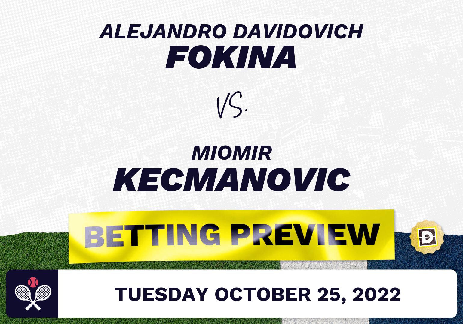 Alejandro Davidovich Fokina vs. Miomir Kecmanovic Predictions - Oct 25, 2022