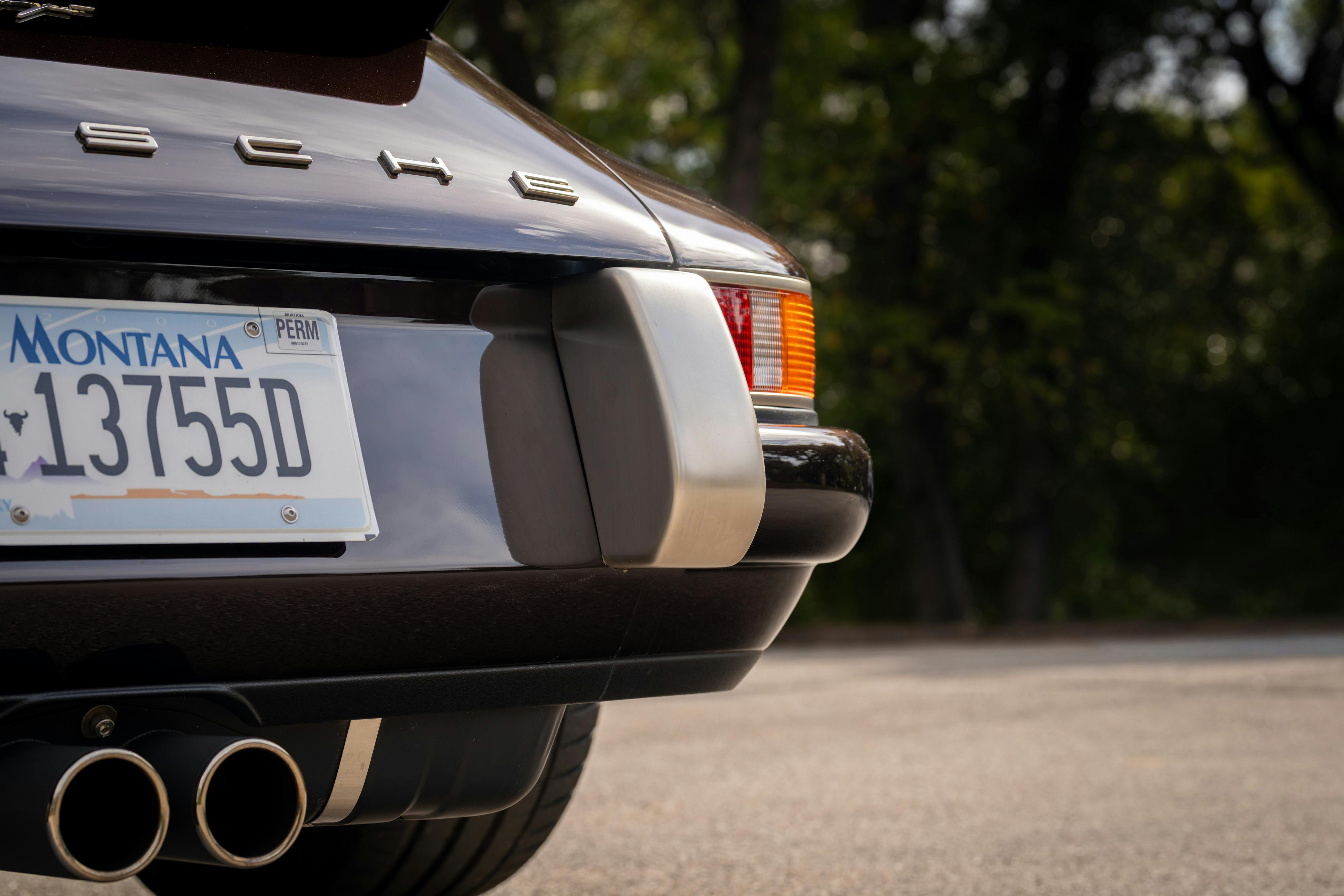 1990 Singer Porsche 911 Carrera 2 "Austin" commission in Aubergine Metallic shot in Austin, TX for a Bring a Trailer auction.