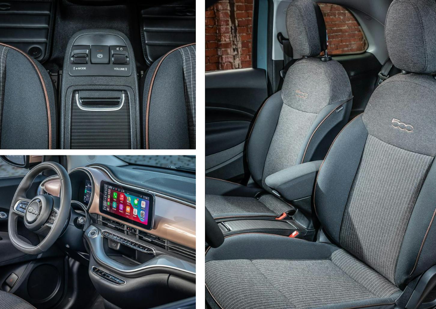 Das Interieur des Fiat 500 Cabrio