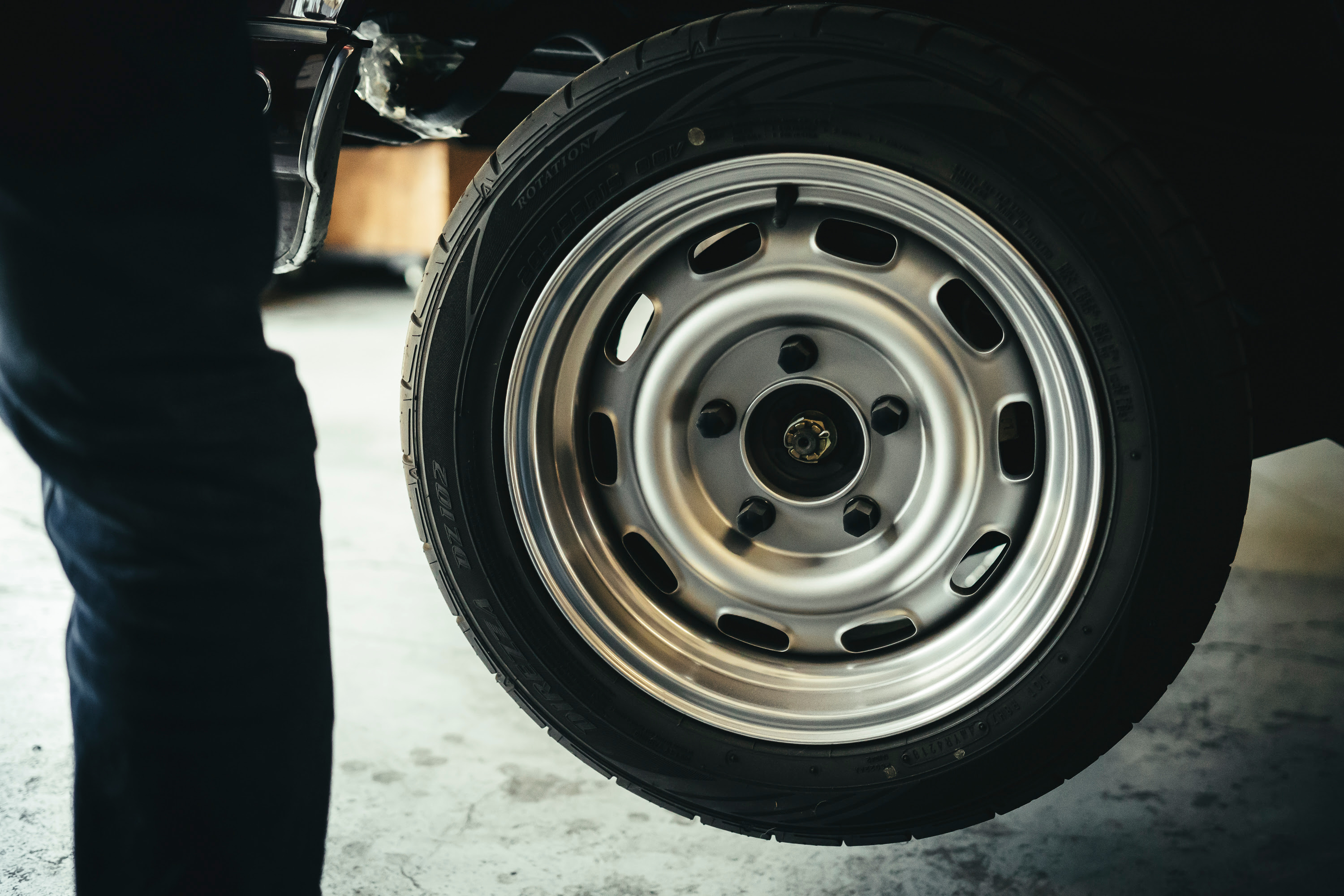 Silver 911 steel wheels.