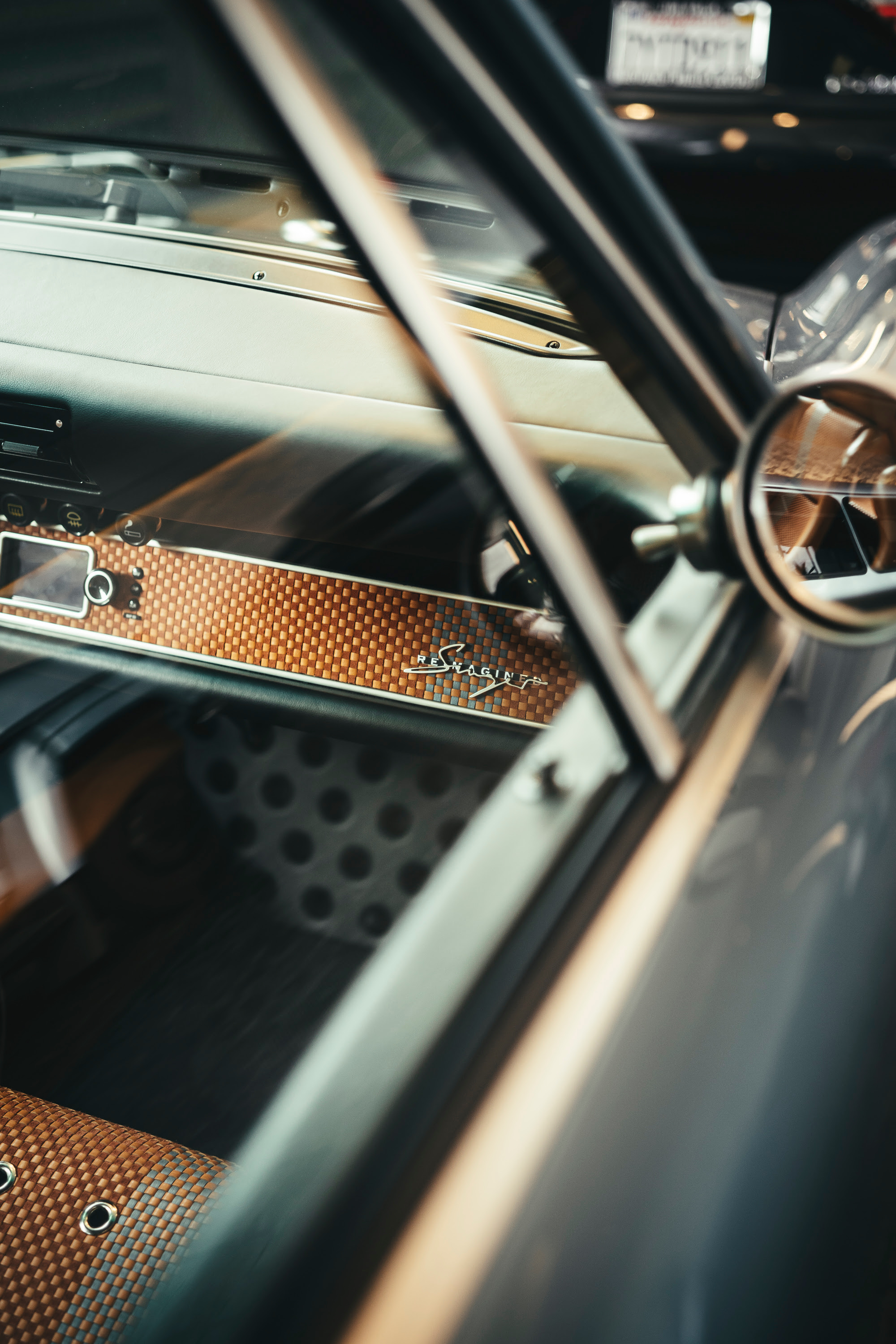 A Singer 911 passenger side interior.