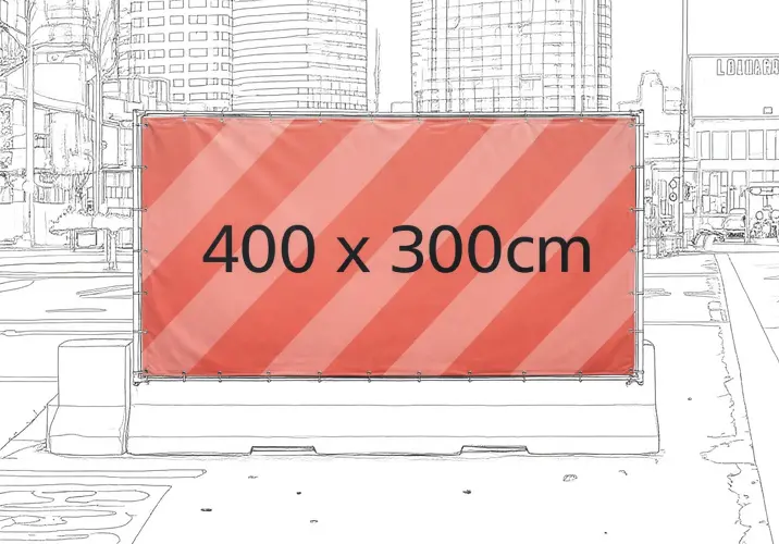 Support bâche 400x300 avec oeillets sur le côté