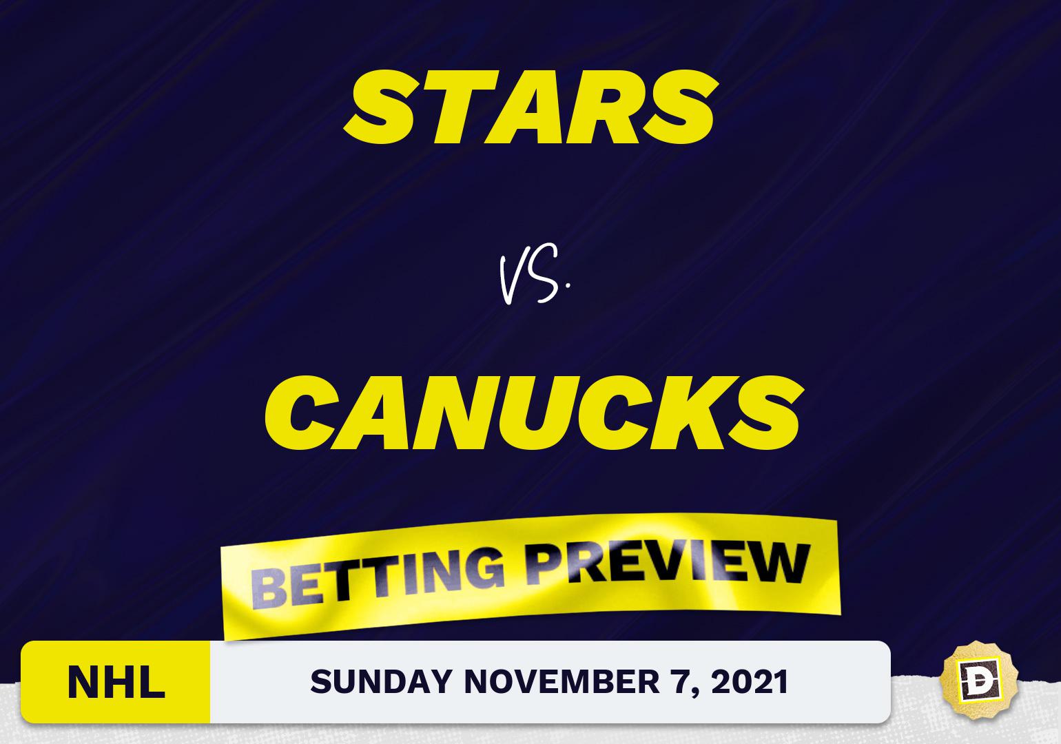 Stars vs. Canucks Predictions and Odds - Nov 7, 2021