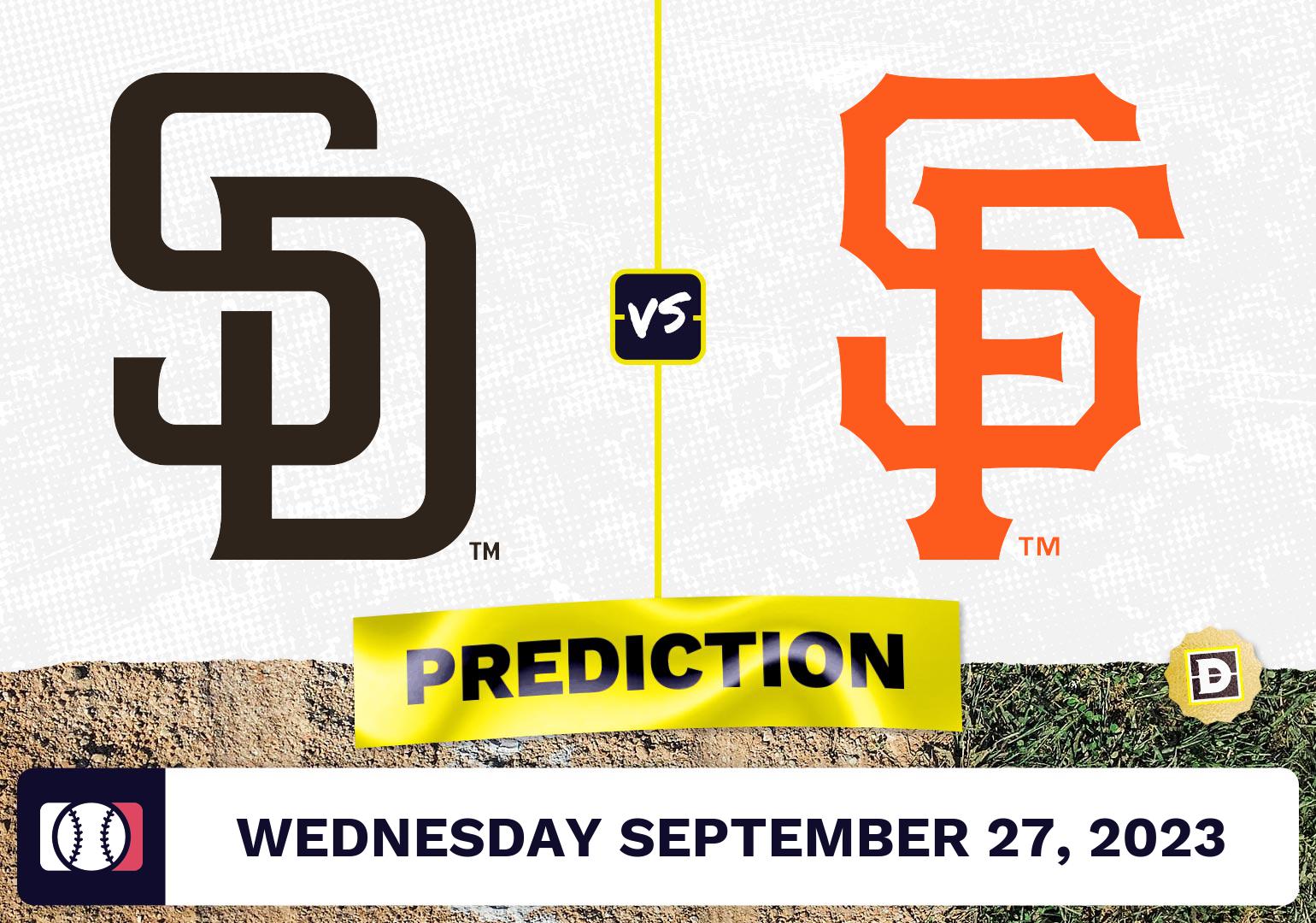 Padres vs. Giants Prediction for MLB Wednesday [9/27/2023]