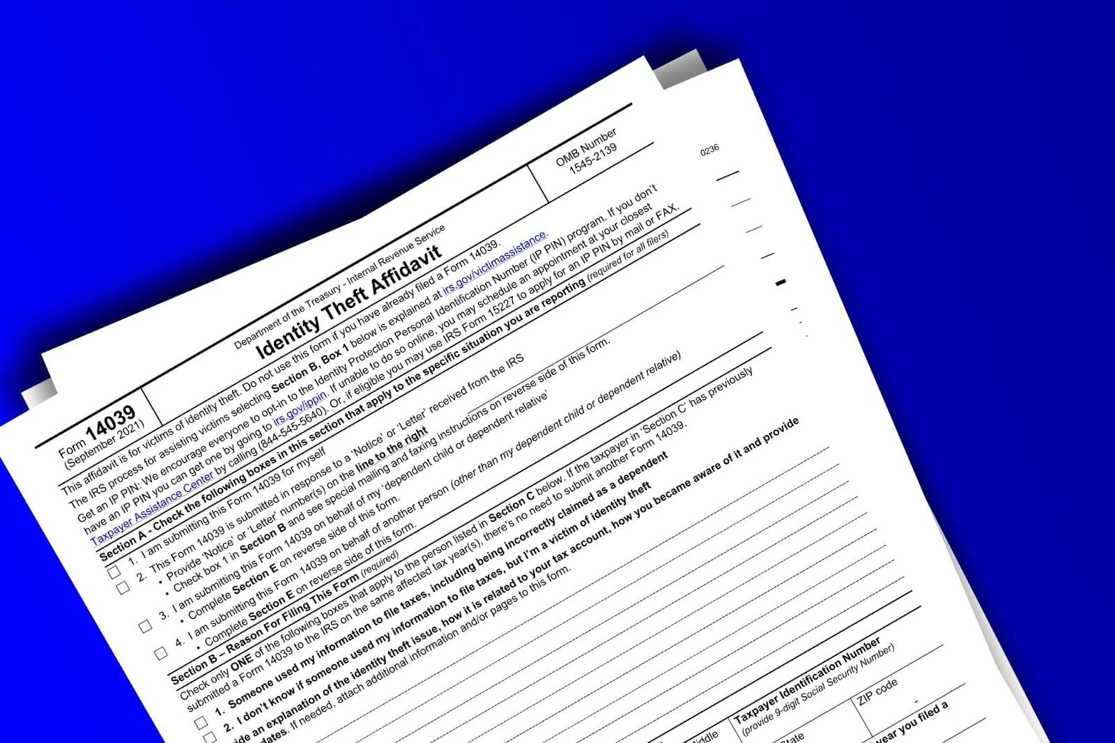 IRS Form 14039 (Identity Theft Affidavit)