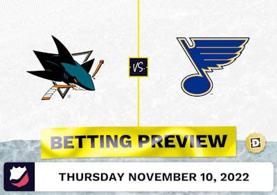 Sharks vs. Blues Prediction and Odds - Nov 10, 2022