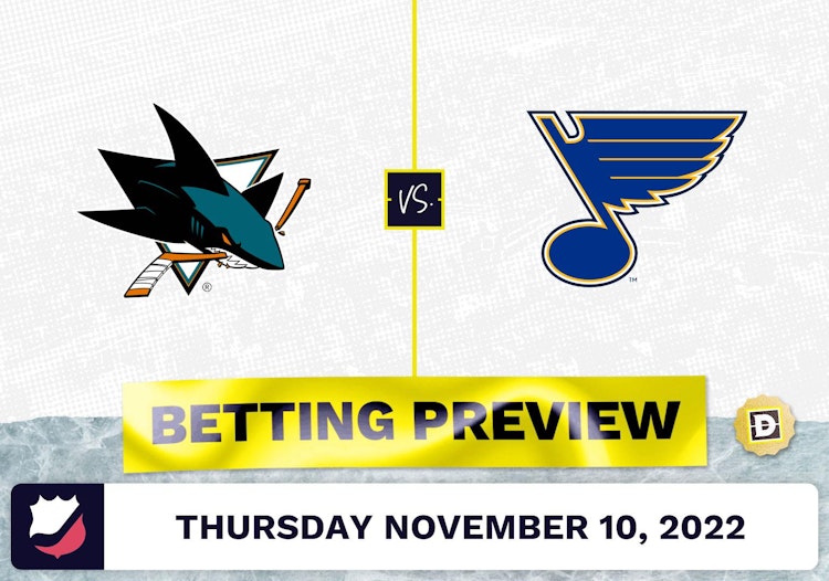 Sharks vs. Blues Prediction and Odds - Nov 10, 2022