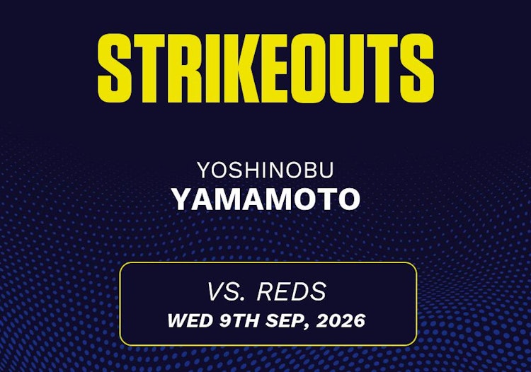Yoshinobu Yamamoto projected stats for Wednesday, September 9, 2026.