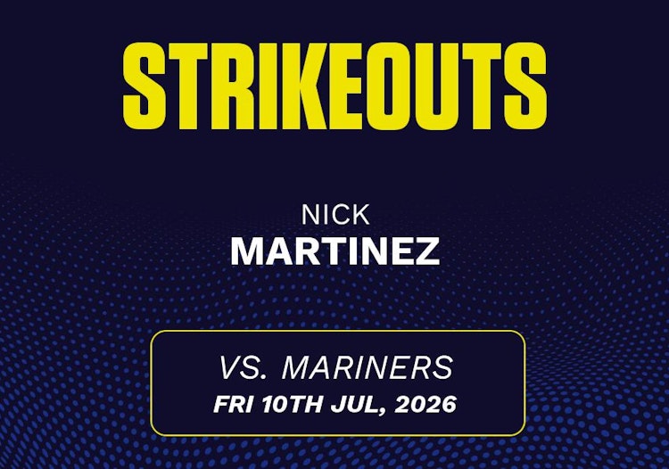 Nick Martinez projected stats for Friday, July 10, 2026.