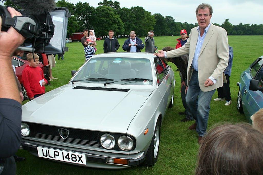 "Jeremy Clarkson and James May Top Gear presenters with my Lancia Beta Coupe Stanford Hall 2008 IMG_6342" by tonylanciabeta is licensed under CC BY-SA 2.0. To view a copy of this license, visit https://creativecommons.org/licenses/by-sa/2.0/