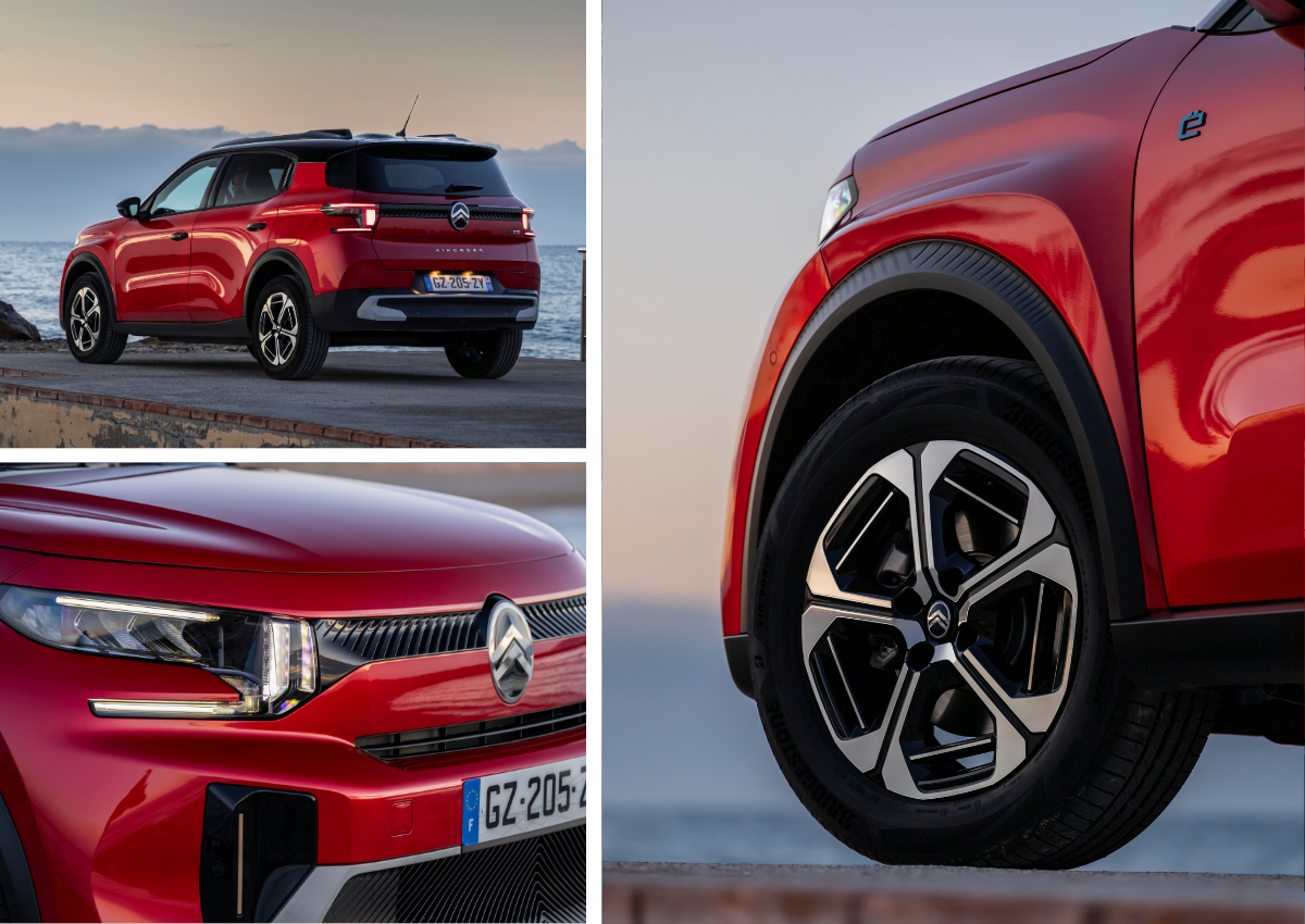 Das Exterieur des Citroën ë-C3 Aircross.