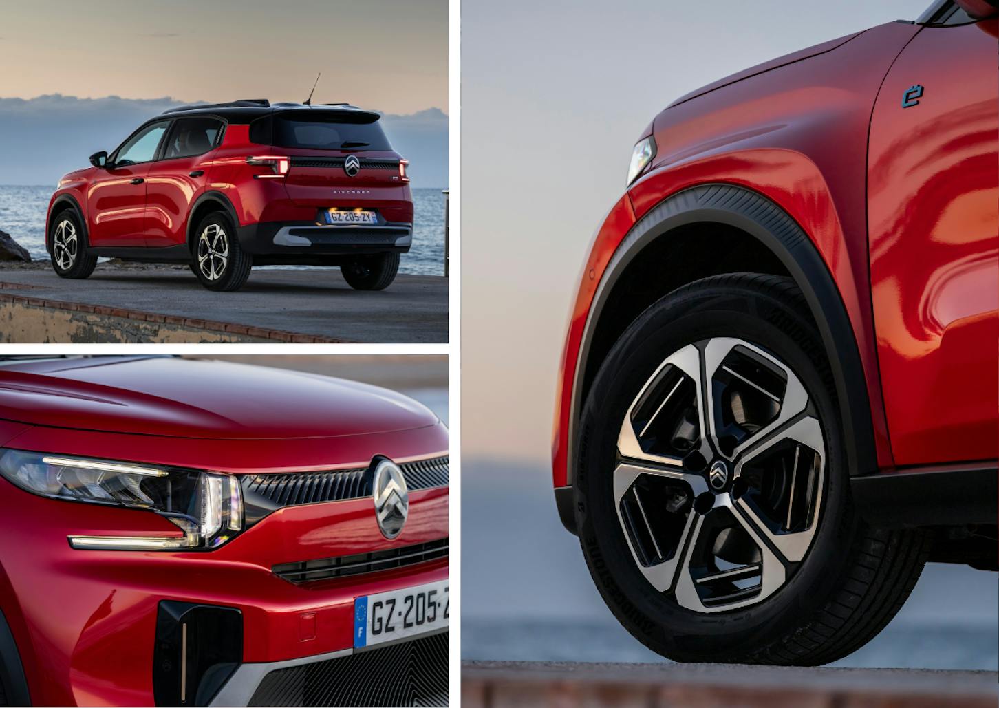Das Exterieur des Citroën ë-C3 Aircross.