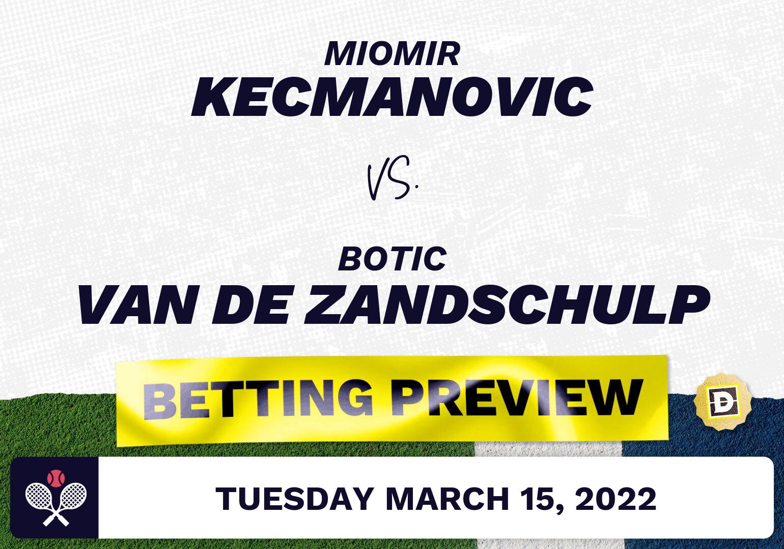 Miomir Kecmanovic vs. Botic Van de Zandschulp Predictions - Mar 15, 2022