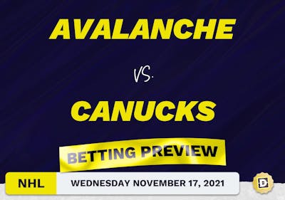 Avalanche vs. Canucks Predictions and Odds - Nov 17, 2021