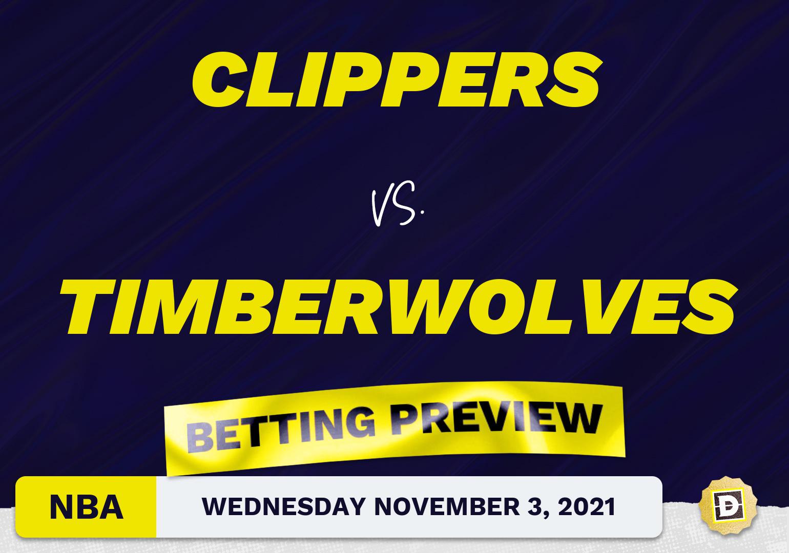 Clippers vs. Timberwolves Predictions and Odds - Nov 3, 2021