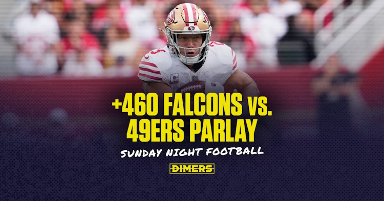 NFL Parlay bet for Sunday Night Football featuring the Falcons and 49ers.