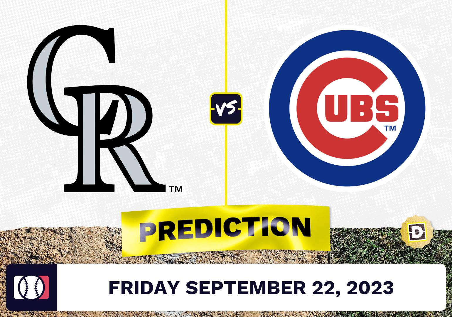 Rockies vs. Cubs Prediction for MLB Friday [9/22/2023]