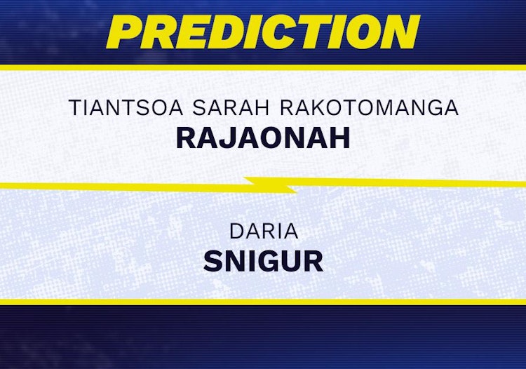 Tiantsoa Rakotomanga Rajaonah vs Daria Snigur Tennis Prediction.